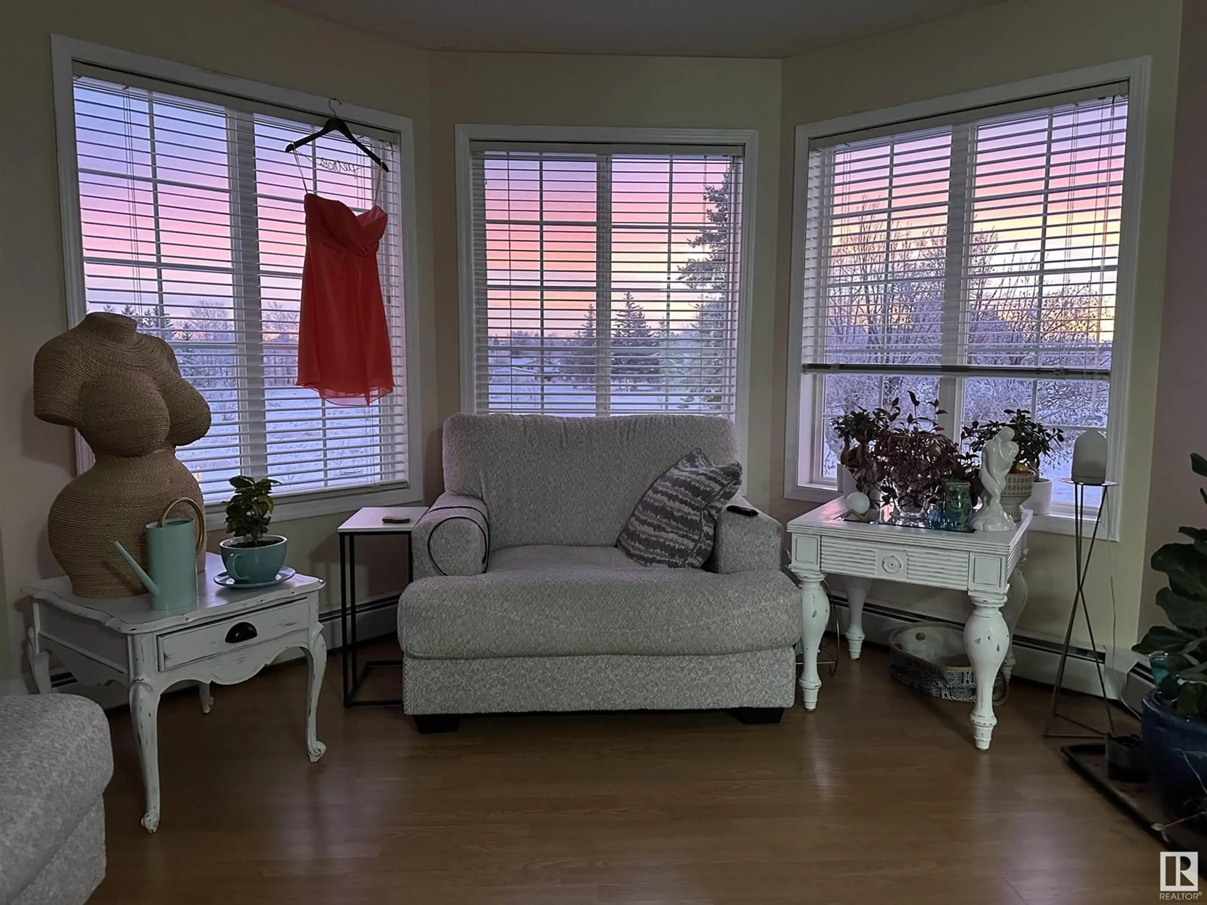 Living room with furniture, wood/laminate floor for #5 - 4903 51 AV, Cold Lake Alberta T9M2B8