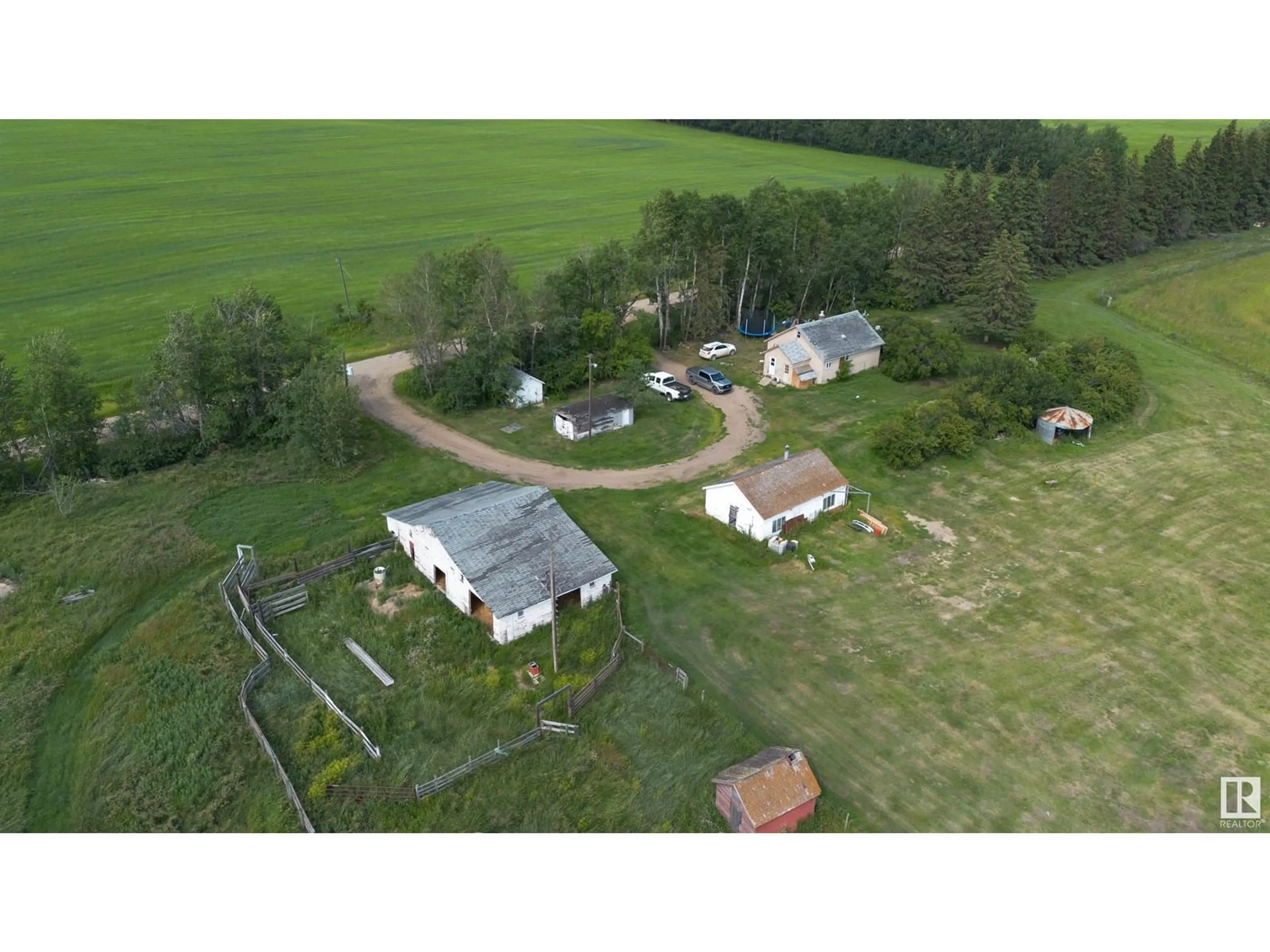 A pic from outside/outdoor area/front of a property/back of a property/a pic from drone, street for 25019 TWP RD 614 A, Rural Westlock County Alberta T0G1S0
