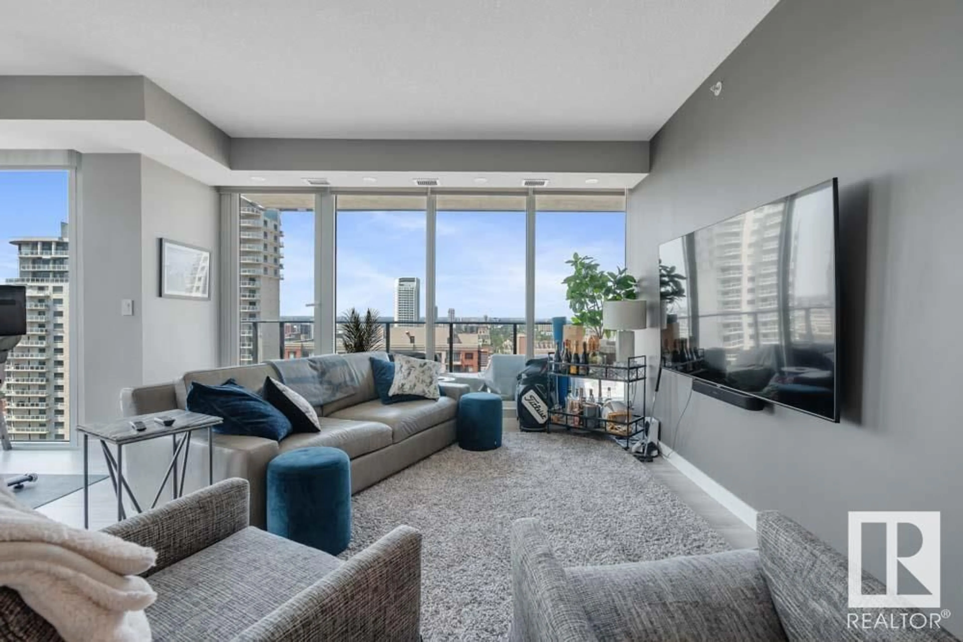 Living room with furniture, unknown for 2501 10180 103 ST NW, Edmonton Alberta T5J0L1