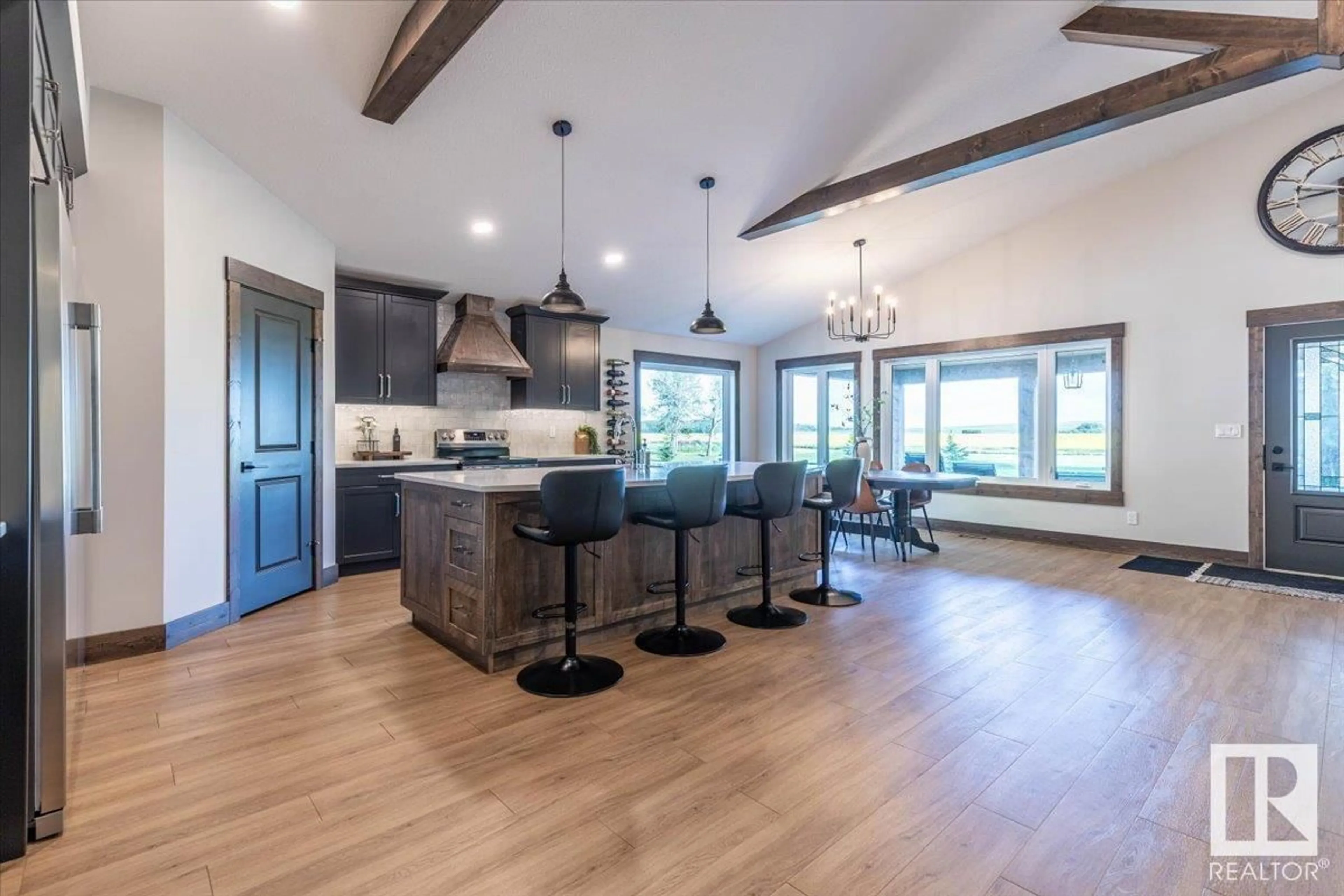 Open concept kitchen, wood/laminate floor for 50371 RGE ROAD 23, Rural Leduc County Alberta T0C2P0