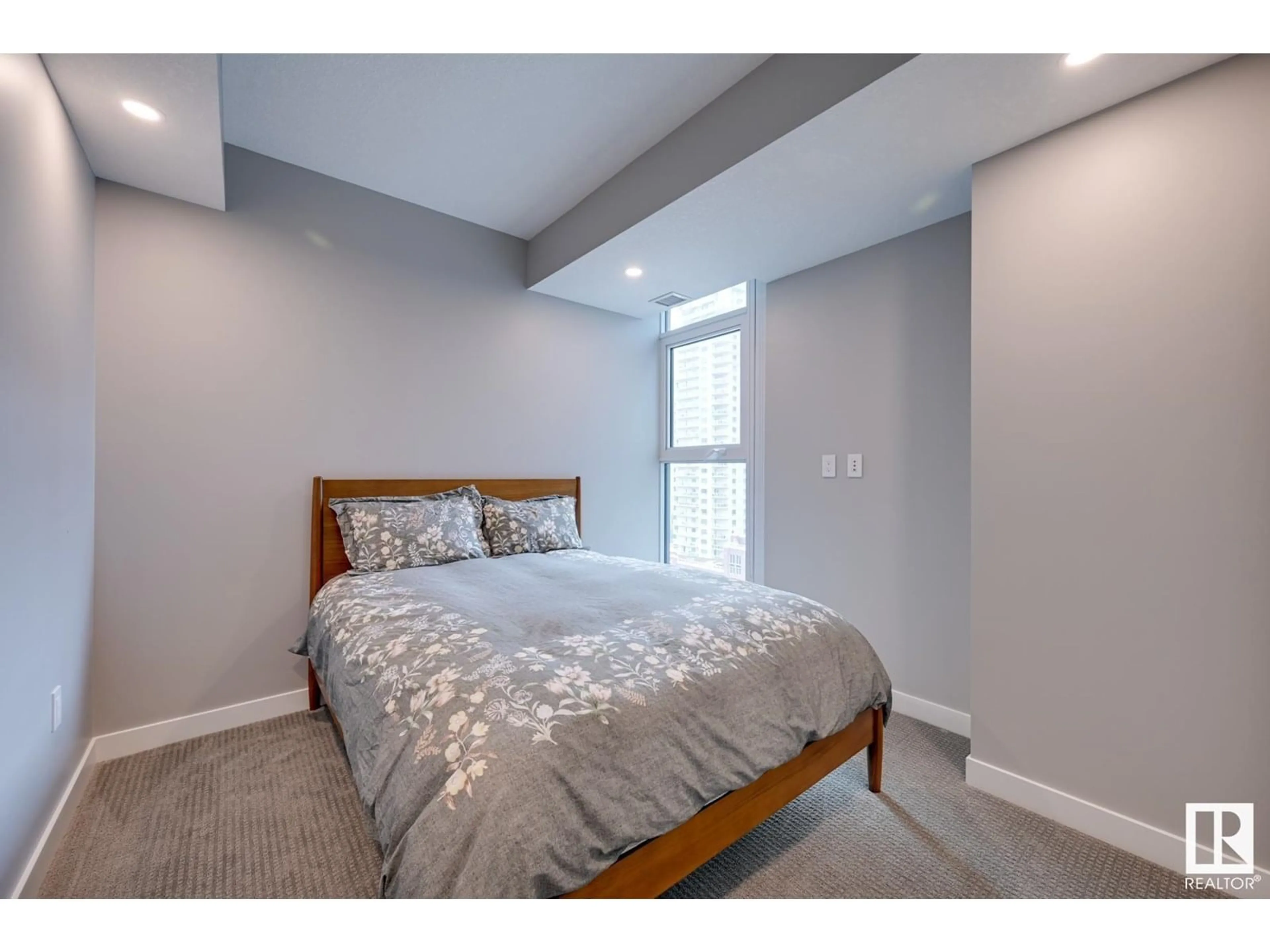 Bedroom with bed, unknown for 1301 10180 103 ST NW, Edmonton Alberta T5J0L1