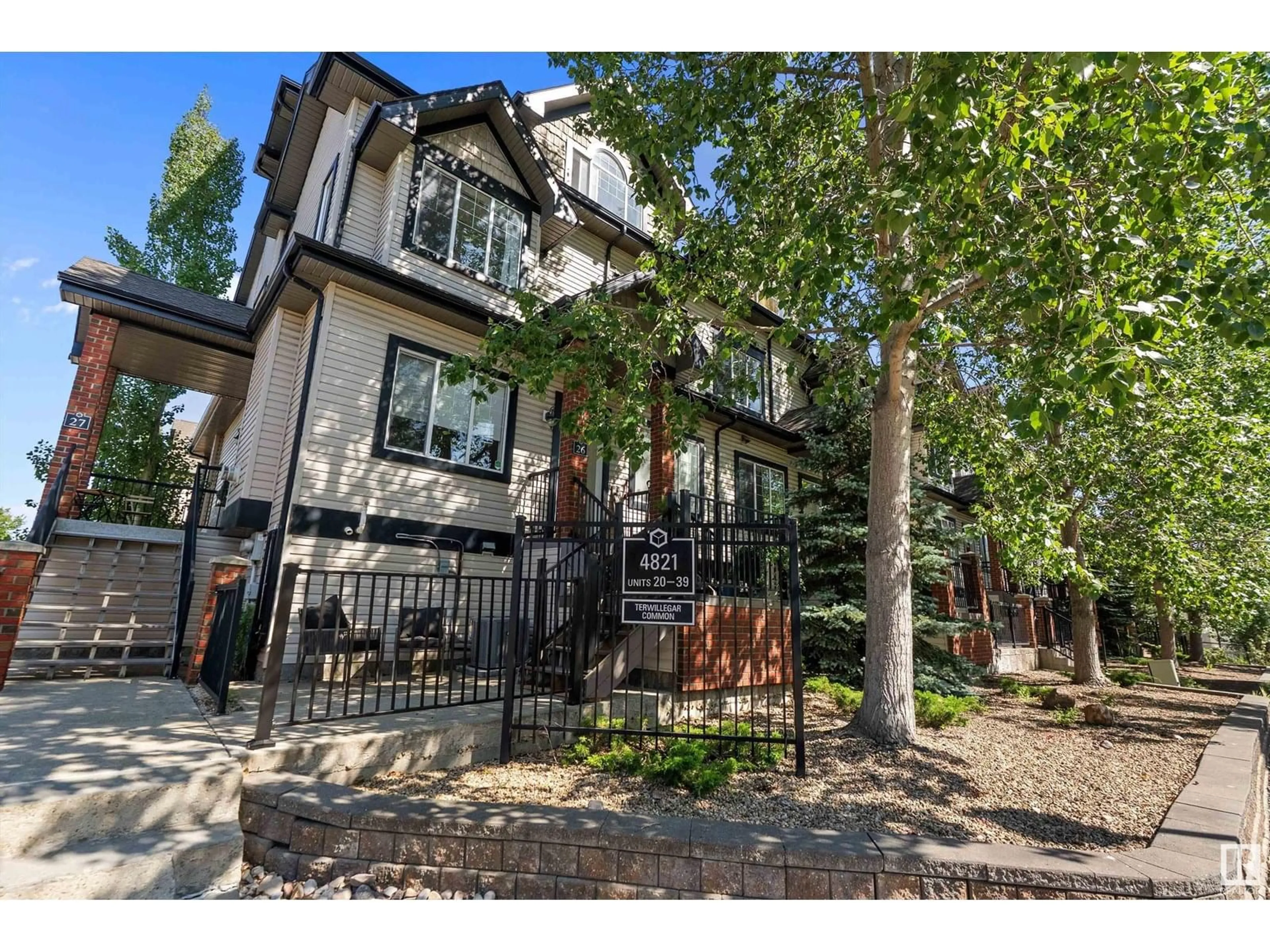 Home with brick exterior material, street for #24 - 4821 TERWILLEGAR CM, Edmonton Alberta T6R0C5