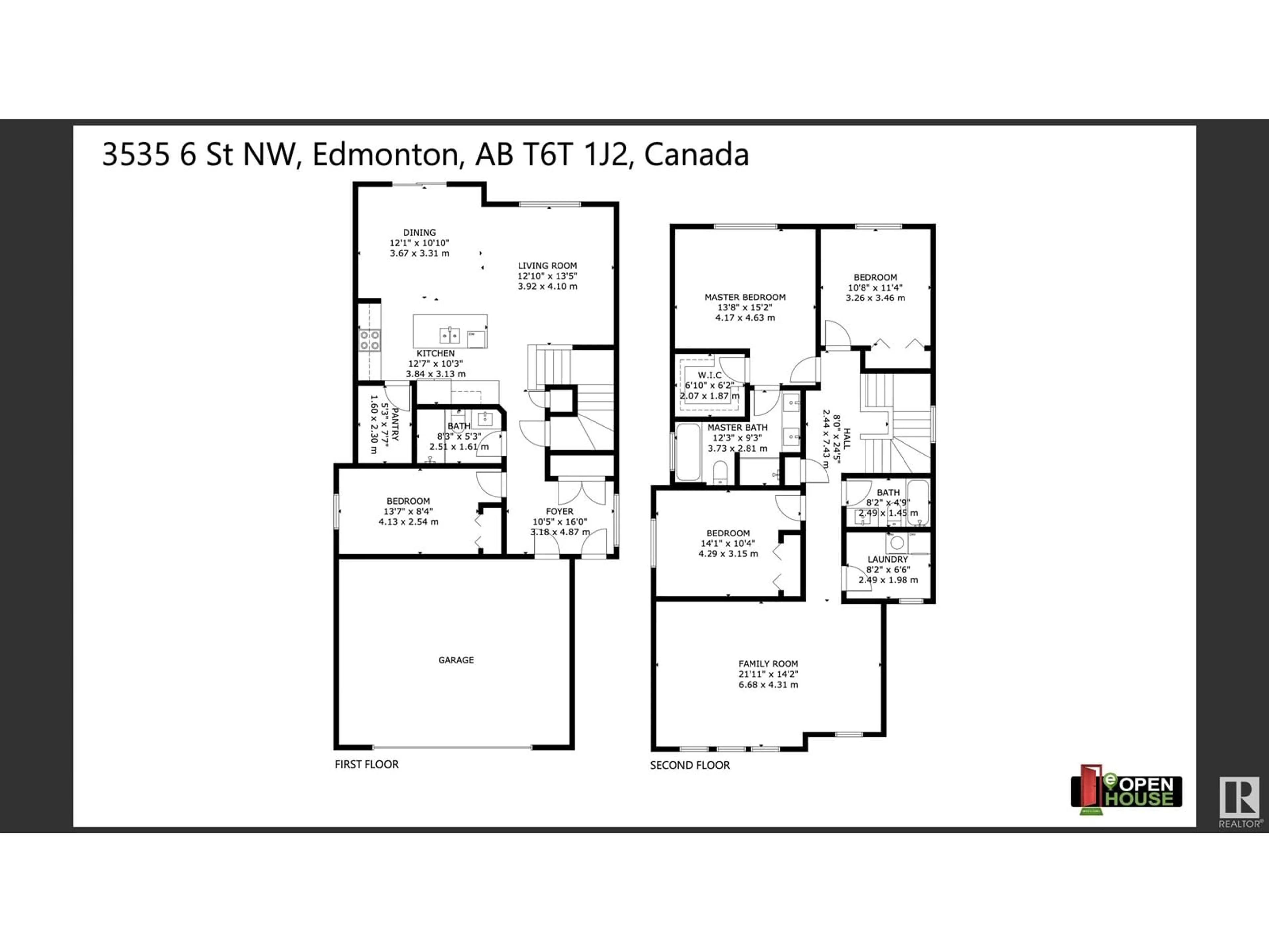 Floor plan for 3519 6 ST, Edmonton Alberta T6T2L5