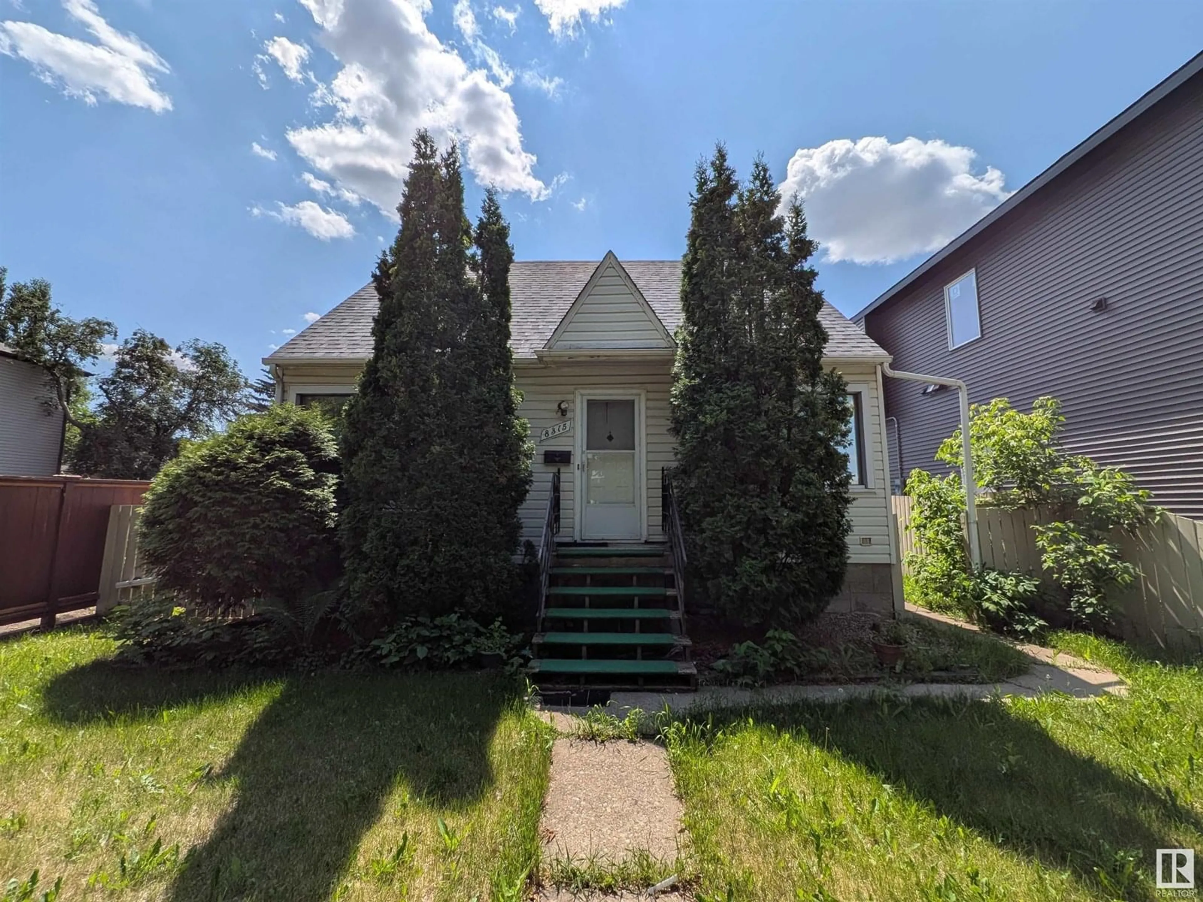 A pic from outside/outdoor area/front of a property/back of a property/a pic from drone, street for 8315 81 AV, Edmonton Alberta T6C0W1