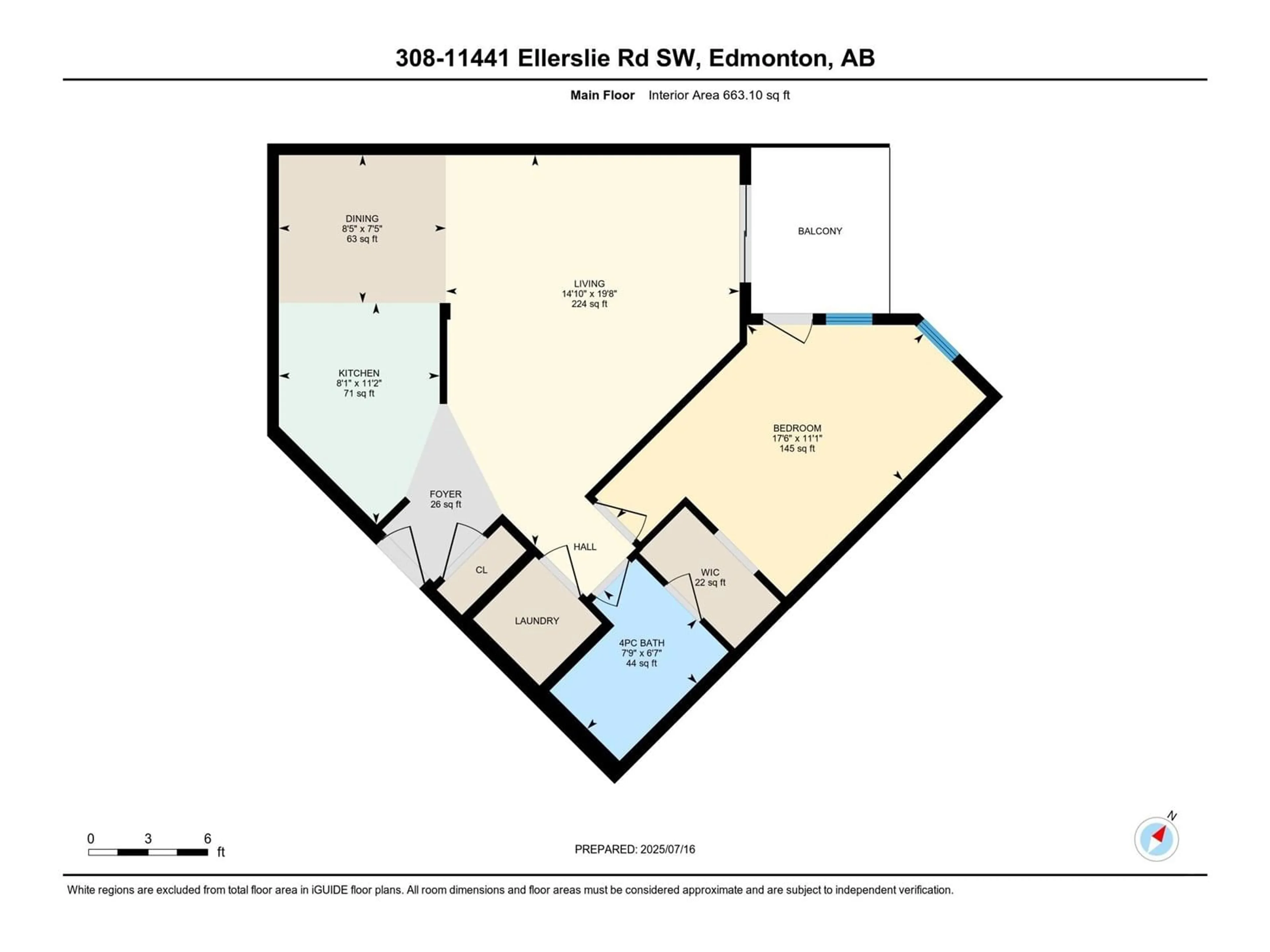 Floor plan for #308 - 11441 ELLERSLIE RD, Edmonton Alberta T6W1S9