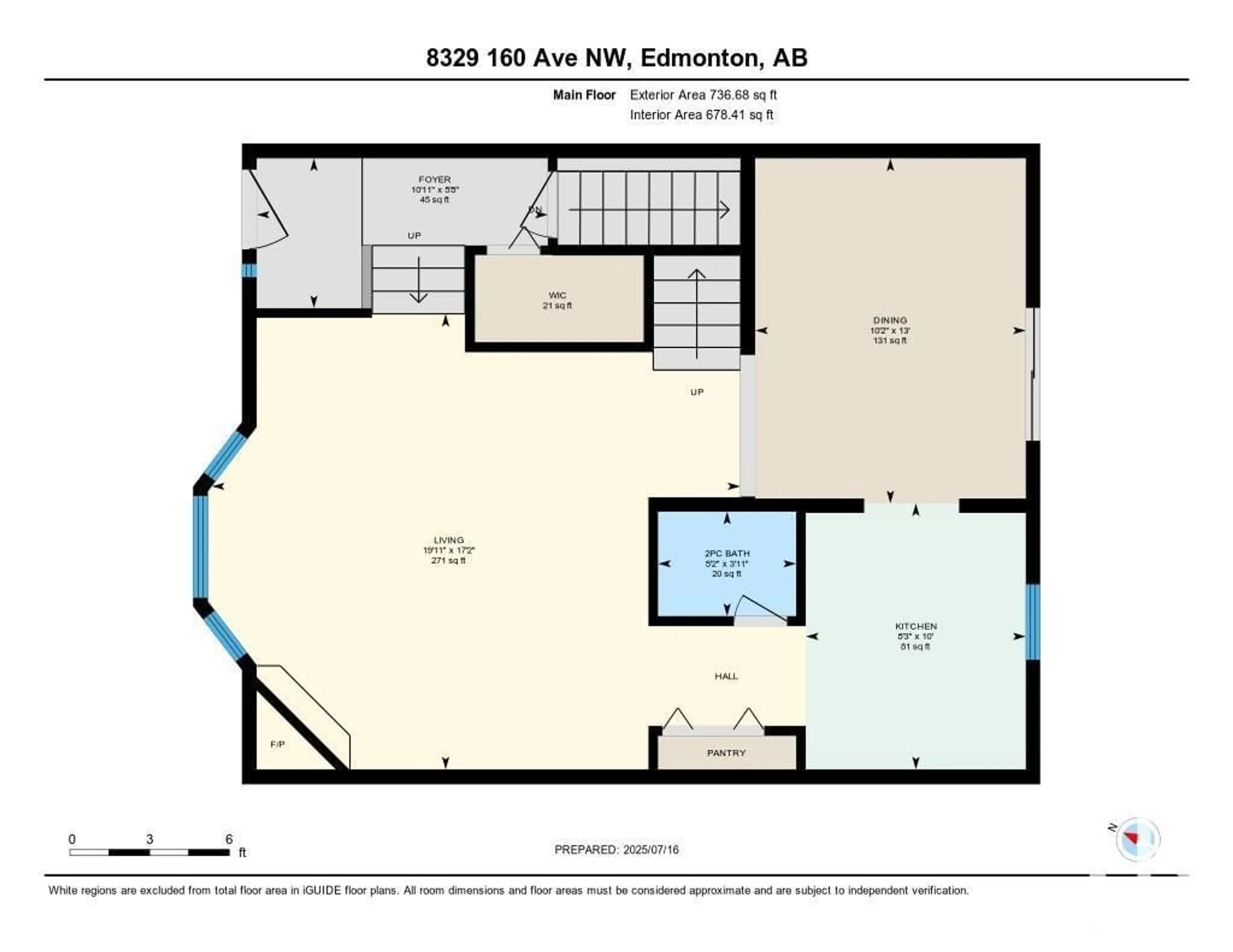 Floor plan for 8329 160 AV, Edmonton Alberta T5Z3G9