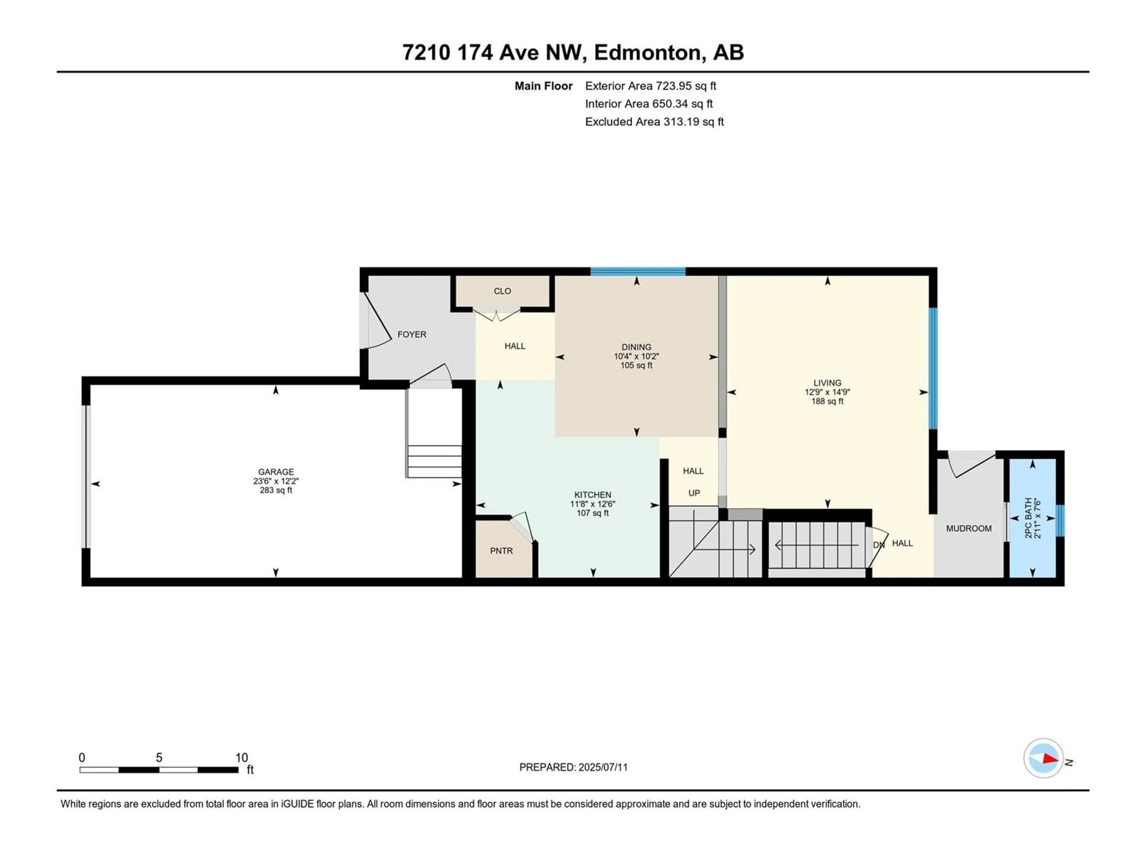 Floor plan for 7210 174 AV, Edmonton Alberta T8T0B9