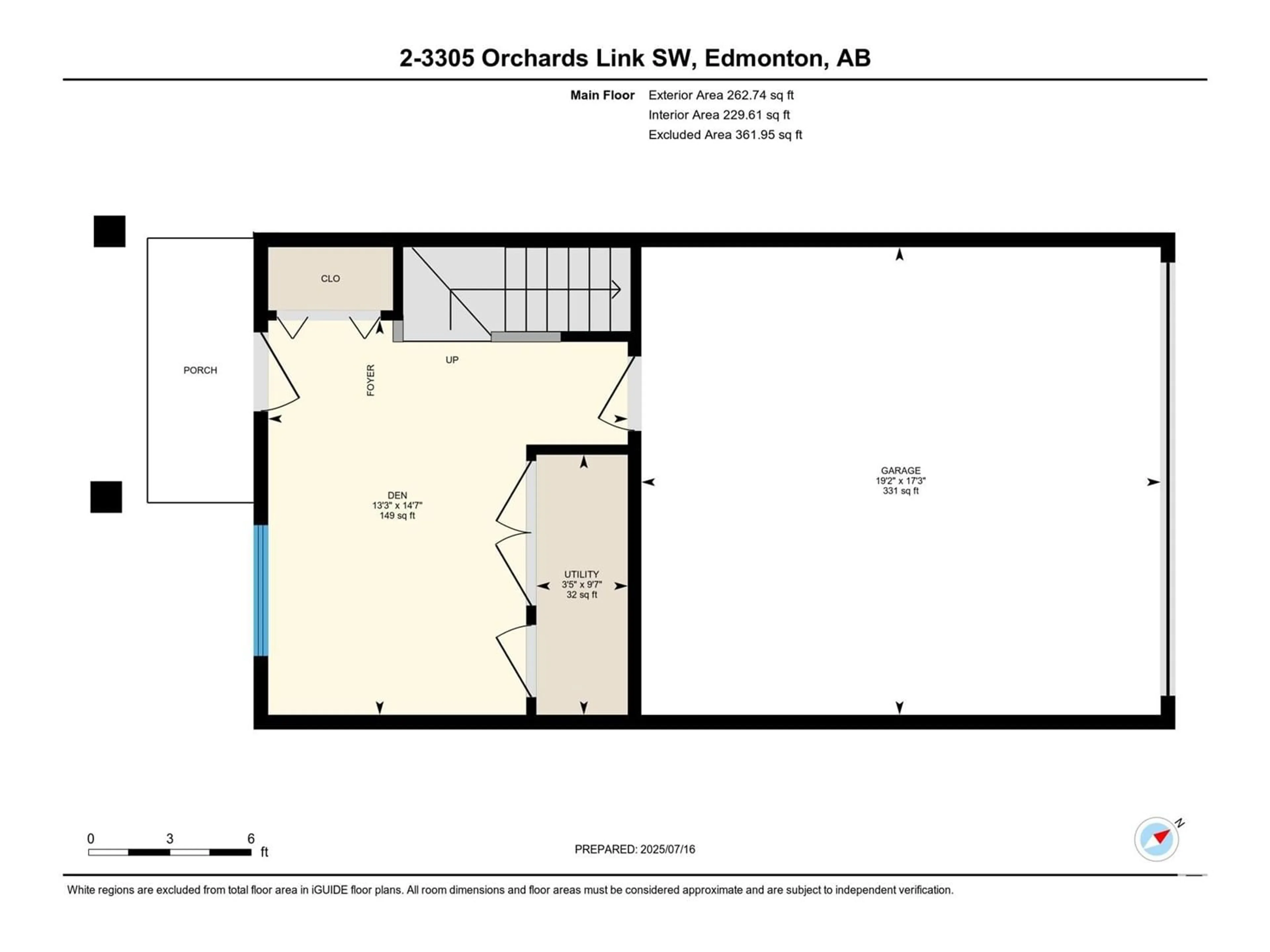 Floor plan for #2 - 3305 ORCHARDS LINK LI SW, Edmonton Alberta T6X2H1