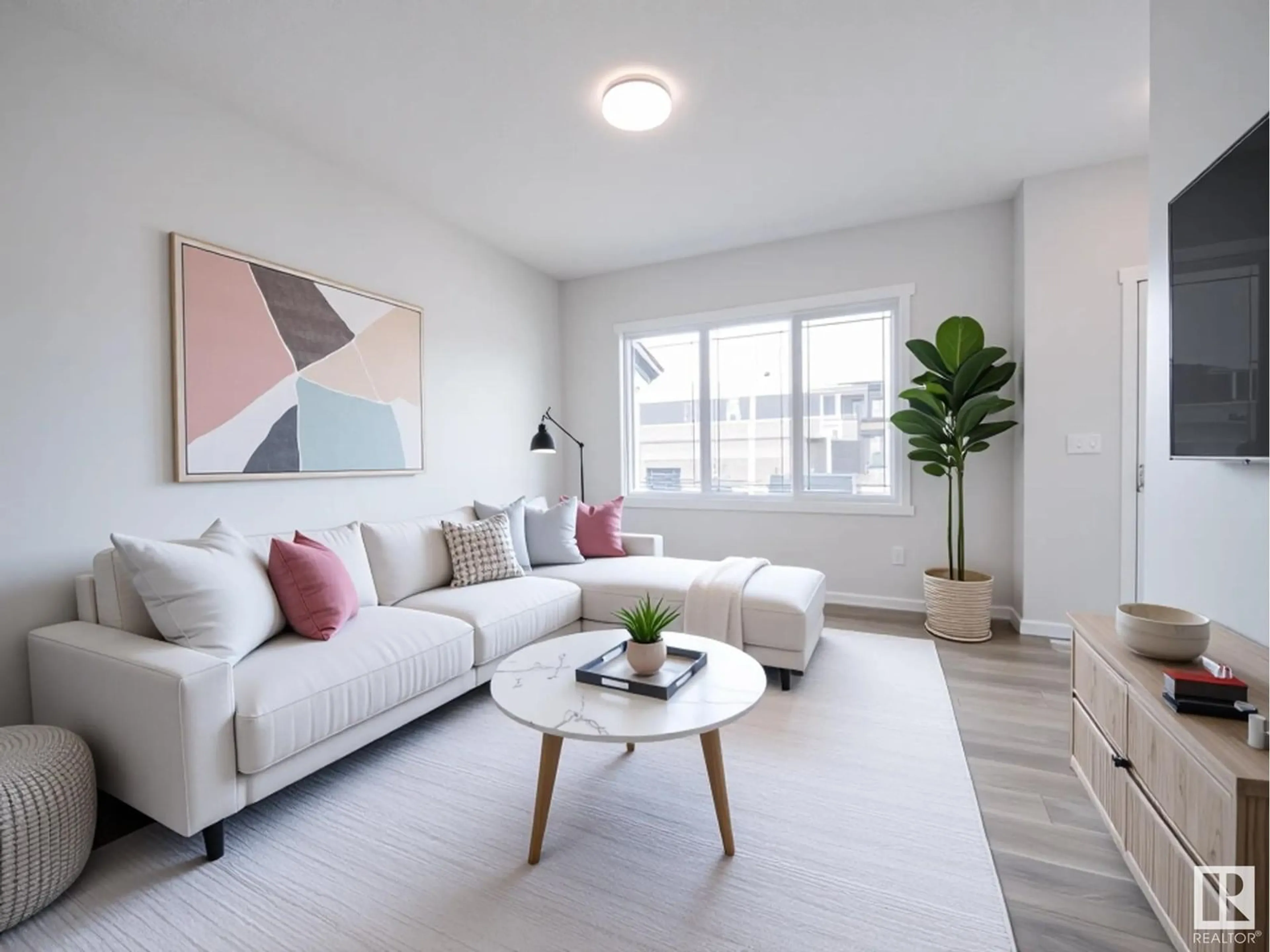 Living room with furniture, unknown for NE - 604 174 AV, Edmonton Alberta T5Y4G1