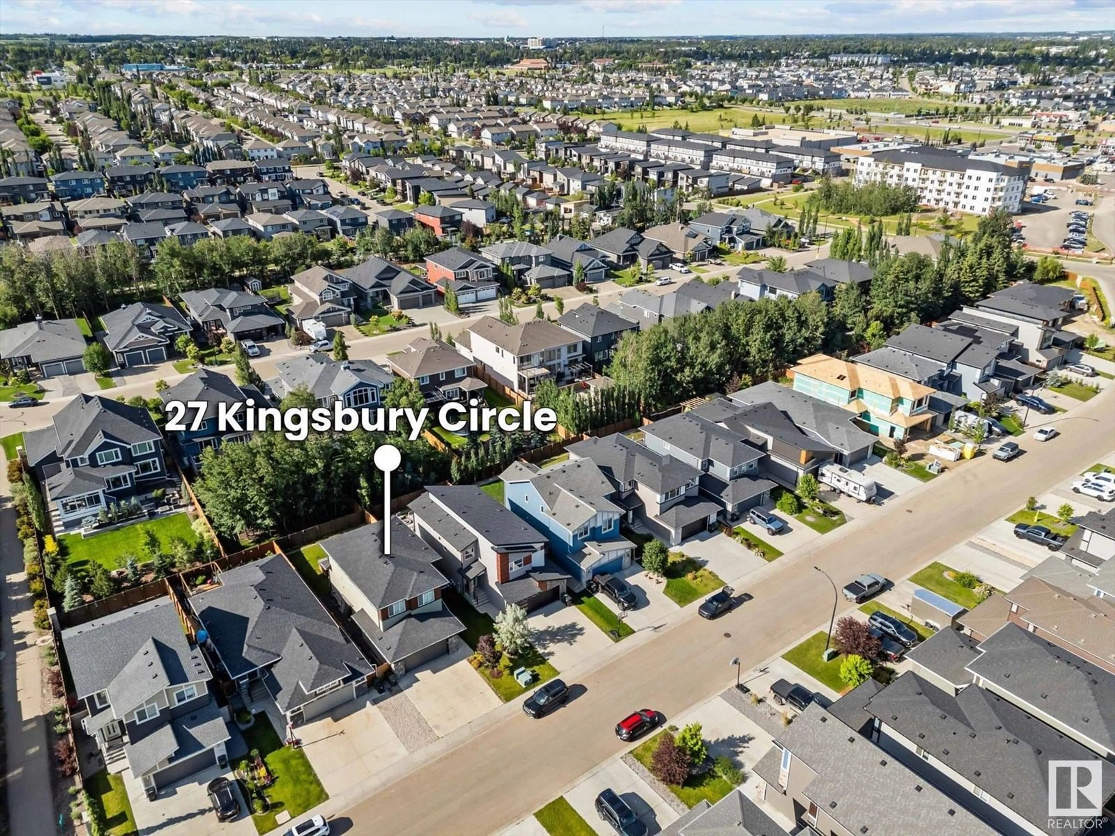 A pic from outside/outdoor area/front of a property/back of a property/a pic from drone, street for 27 KINGSBURY CI, Spruce Grove Alberta T7X0C9
