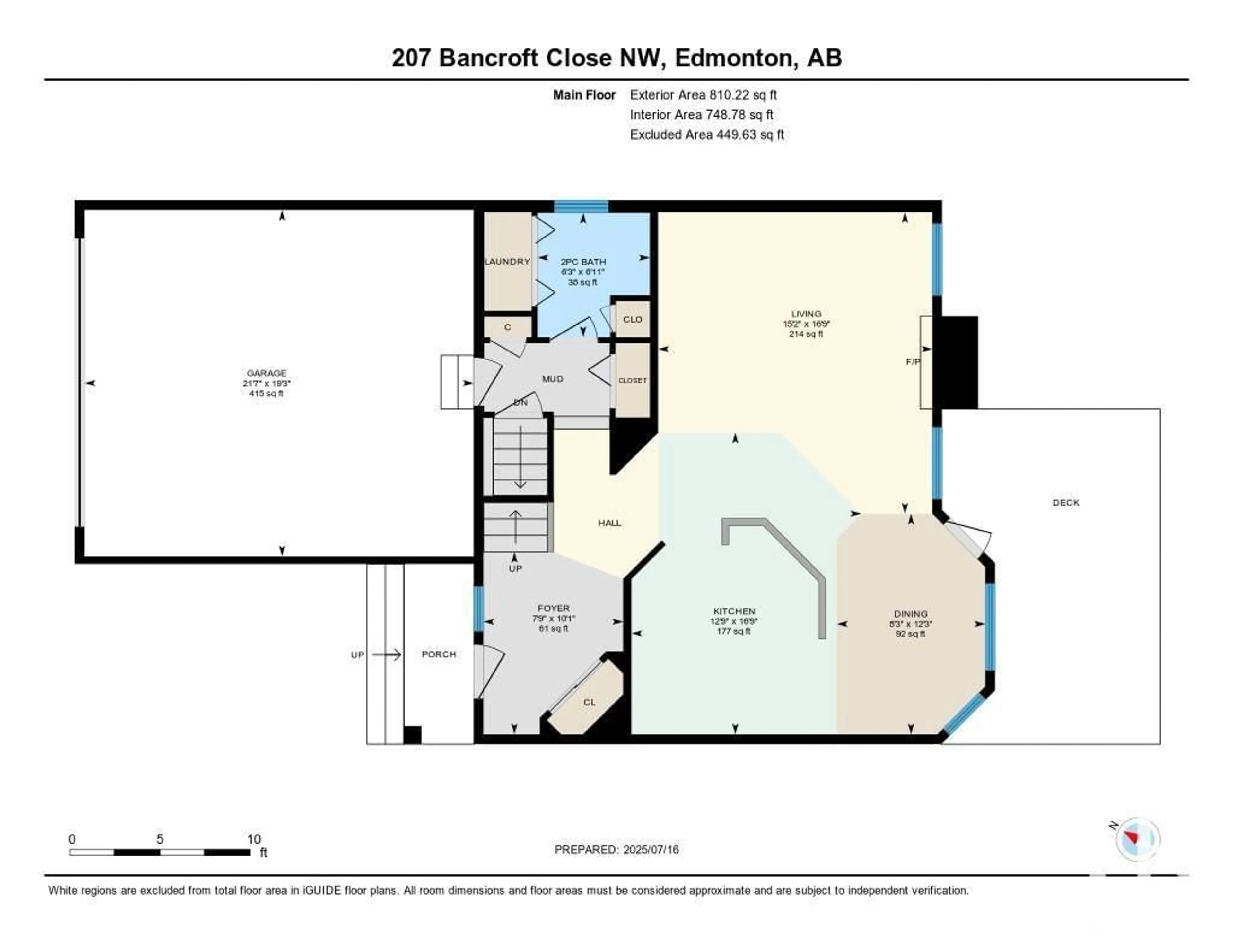 Floor plan for 207 BANCROFT CL, Edmonton Alberta T5T6B5