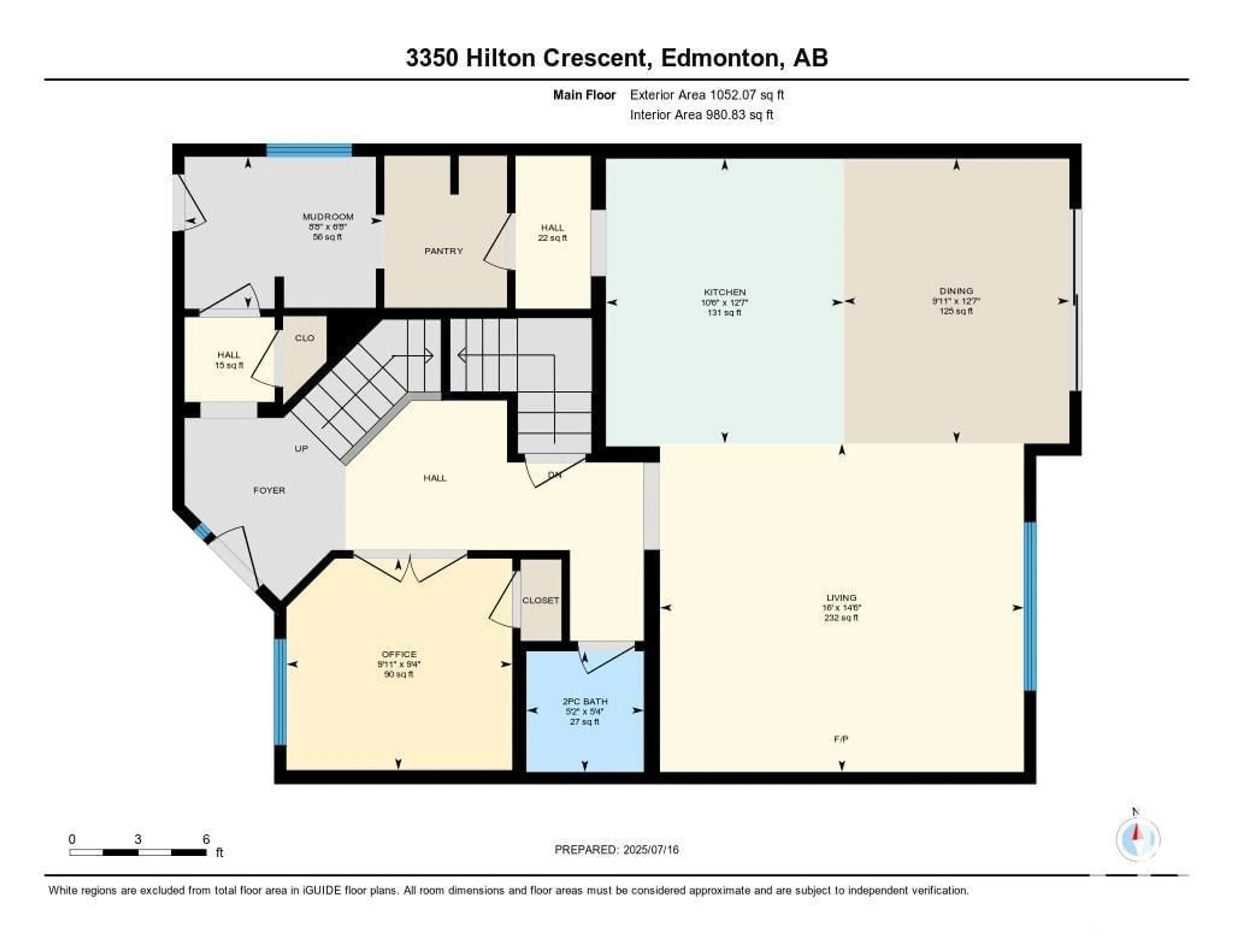 Floor plan for 3350 HILTON CR, Edmonton Alberta T6M0N5