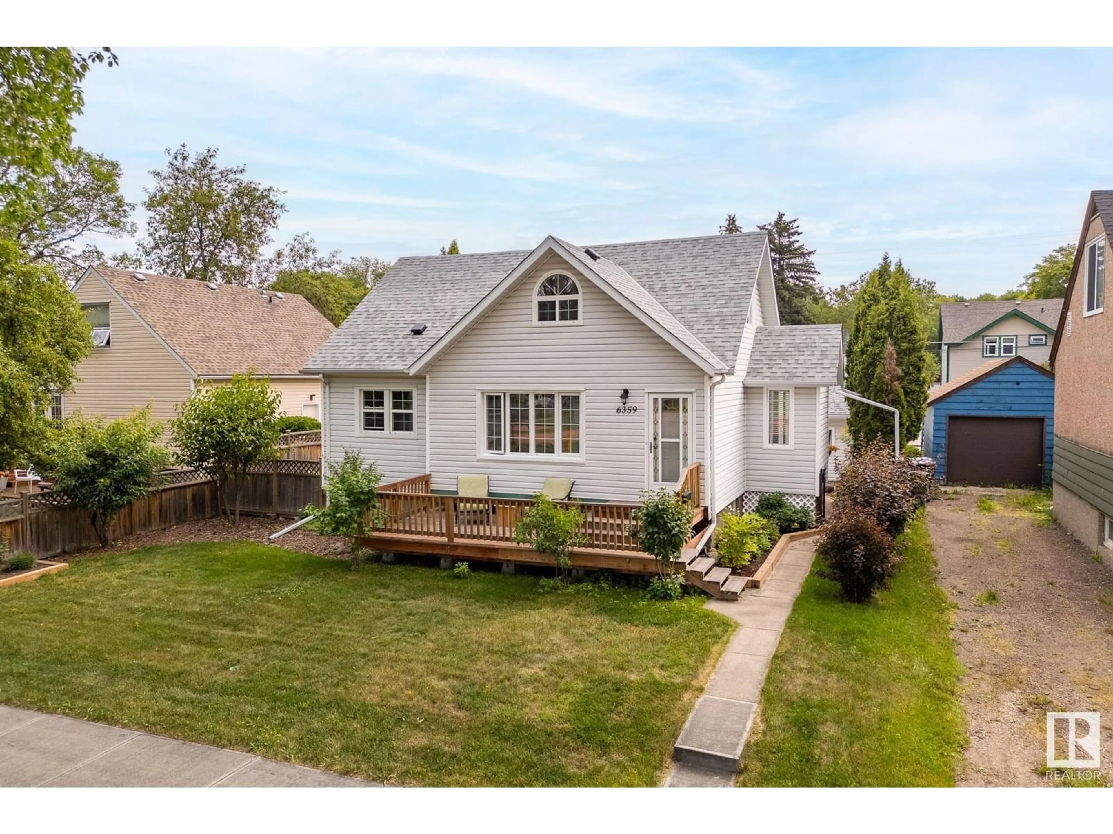 A pic from outside/outdoor area/front of a property/back of a property/a pic from drone, street for NW - 6359 105A ST, Edmonton Alberta T6H2P9