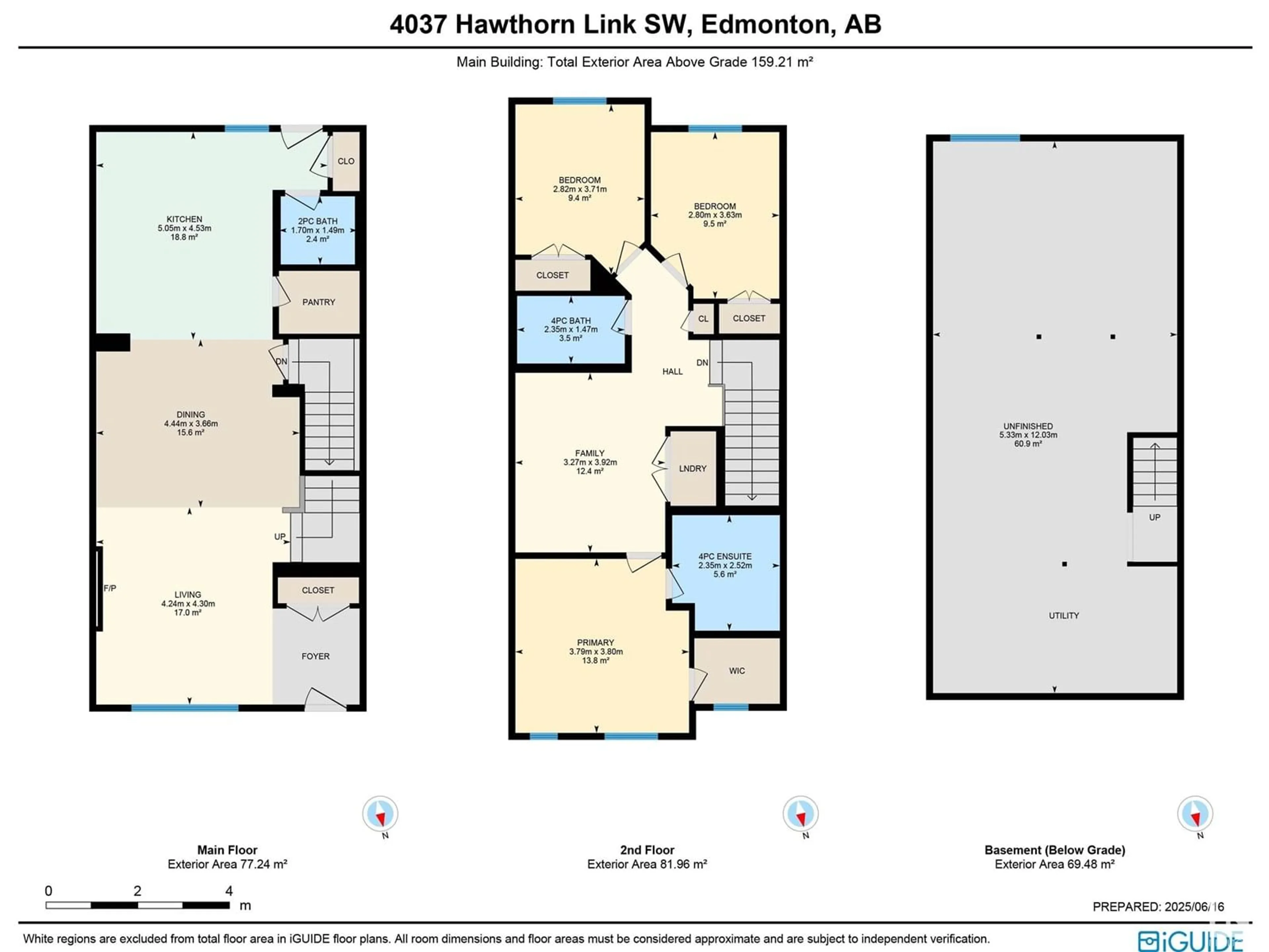 Floor plan for SW - 4037 HAWTHORN LI, Edmonton Alberta T6X2Y8