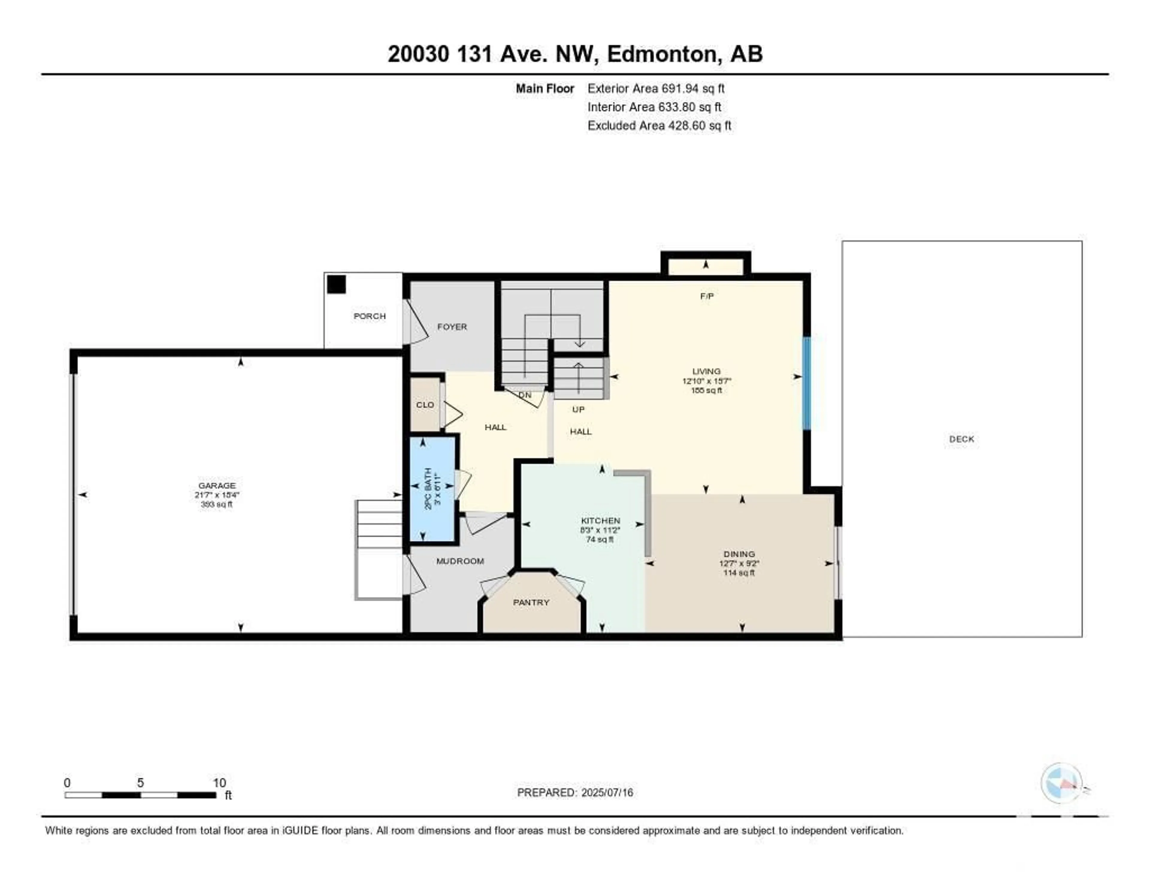 Floor plan for 20030 131 AV, Edmonton Alberta T5S0E2