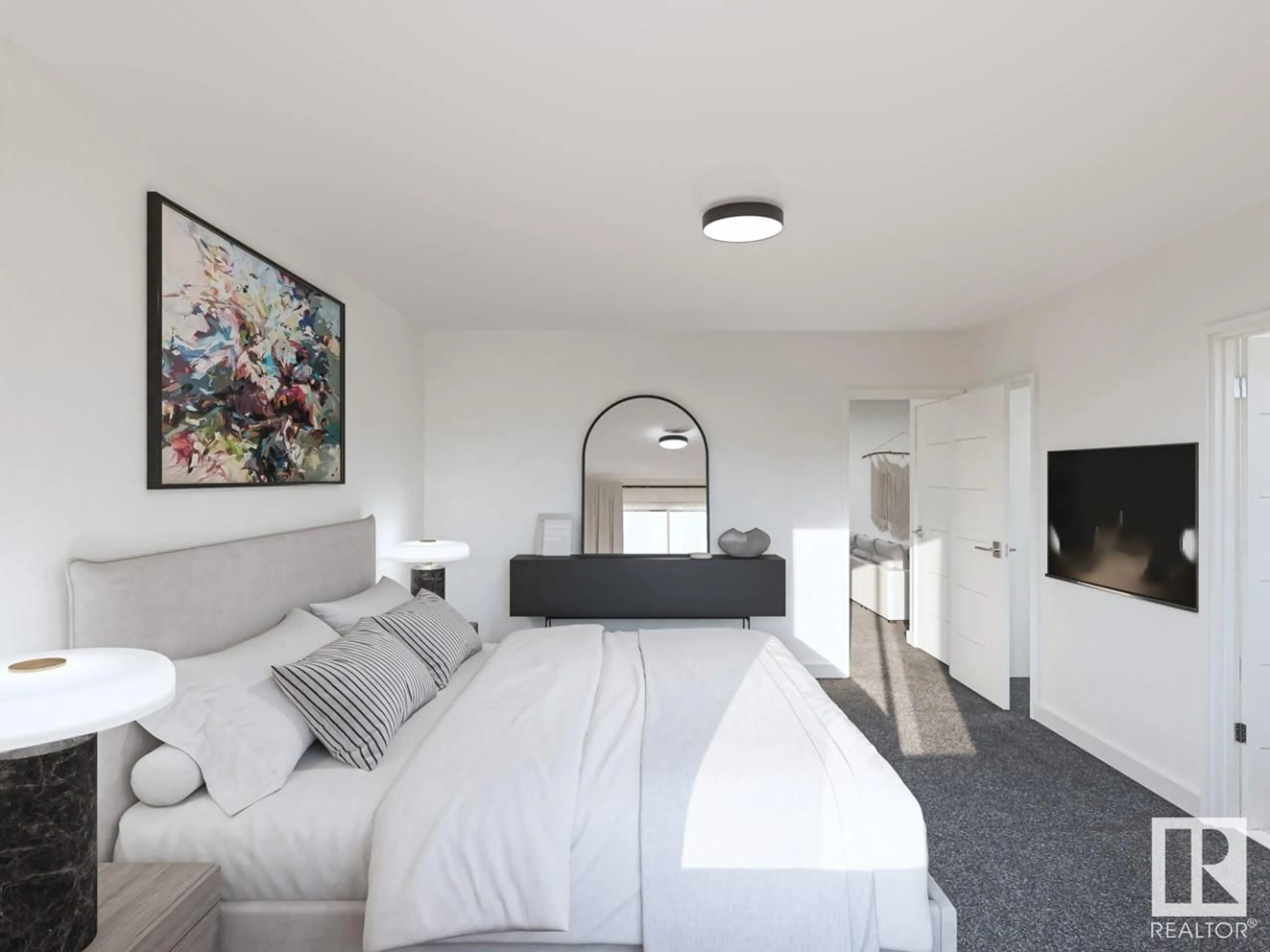 Bedroom with bed, unknown for #5 - 710 MATTSON DR, Edmonton Alberta T6X1A3