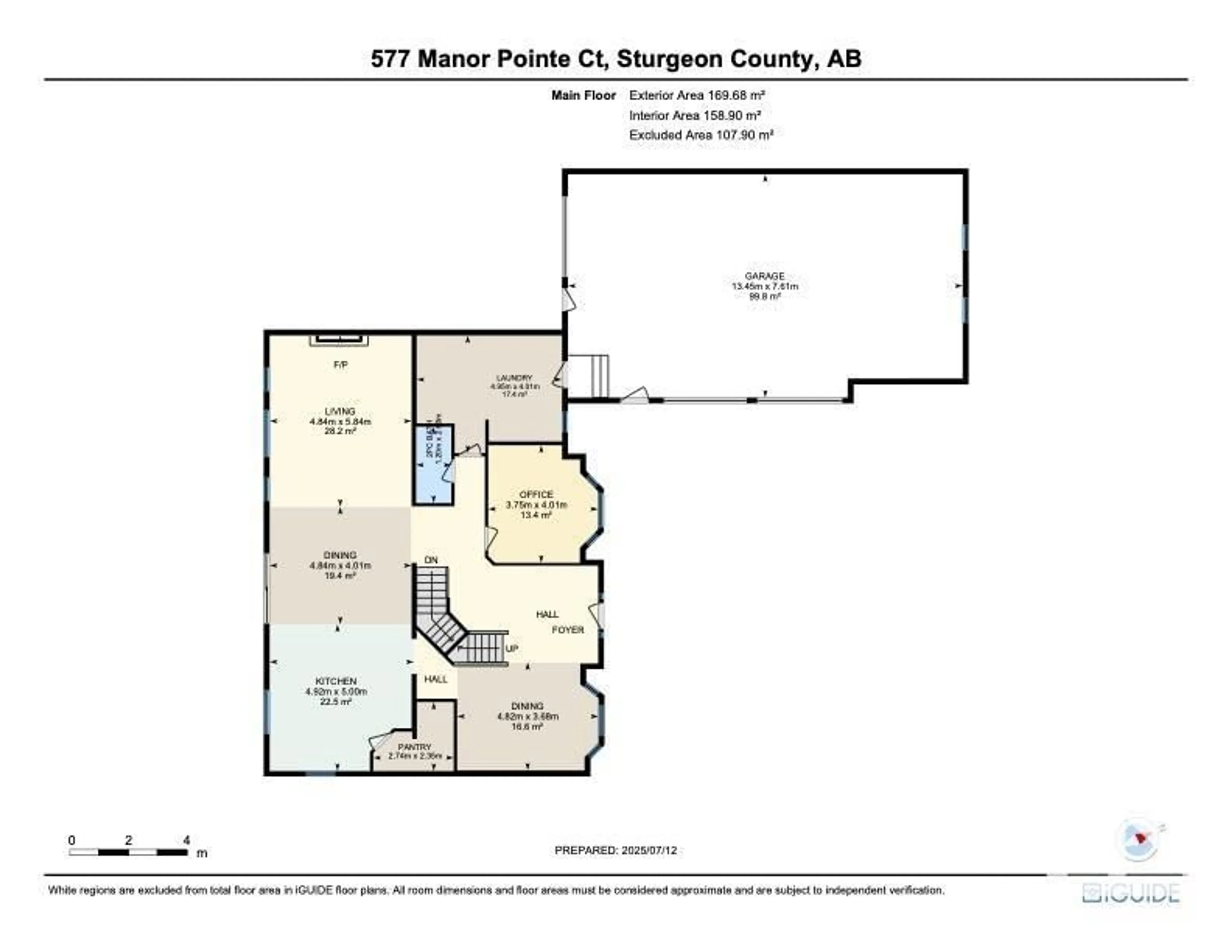 Floor plan for 577 MANOR POINTE, Rural Sturgeon County Alberta T8T0C7