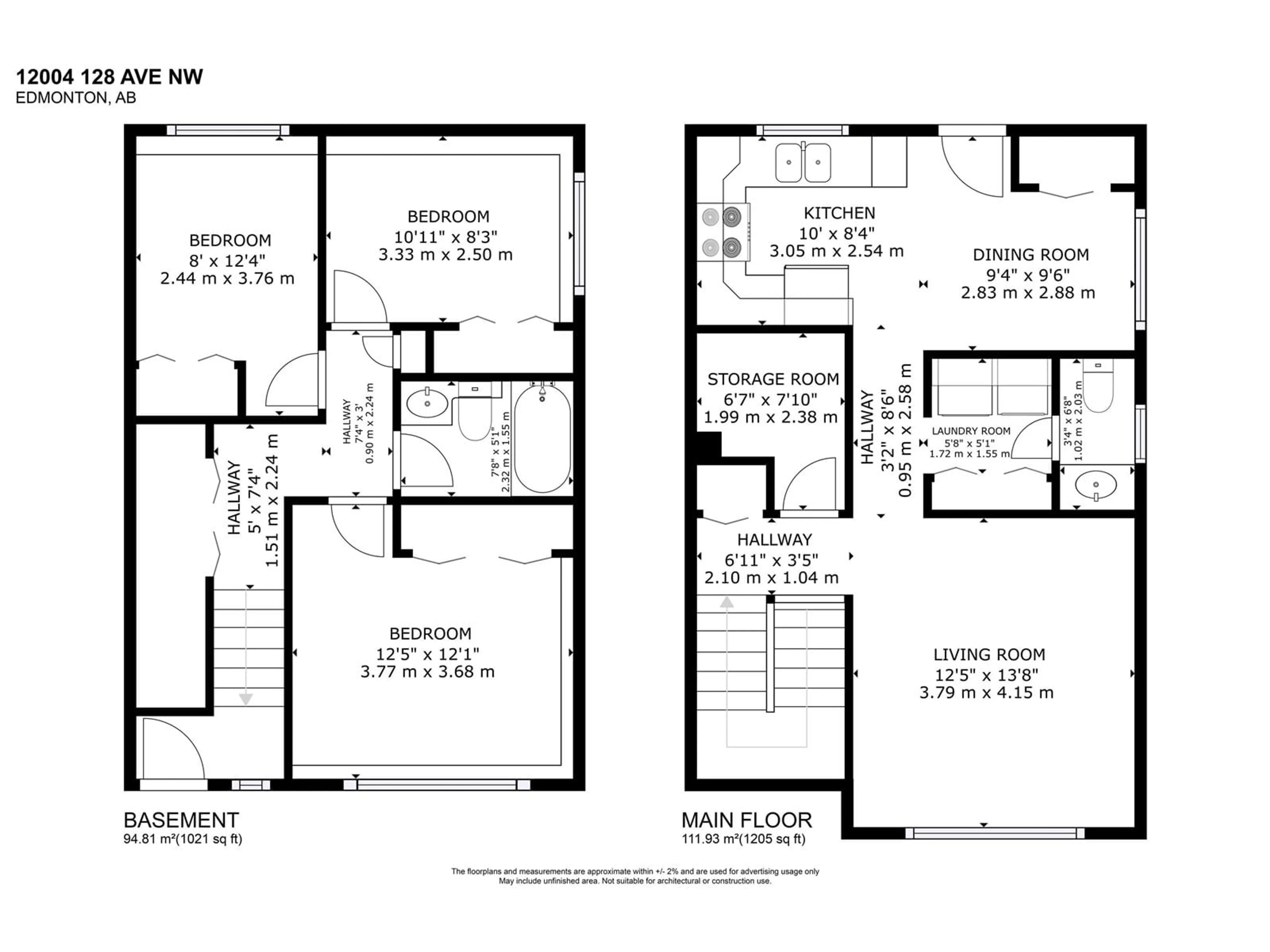 Floor plan for NW - 12004 & 12006 128 AV, Edmonton Alberta T5E6J5