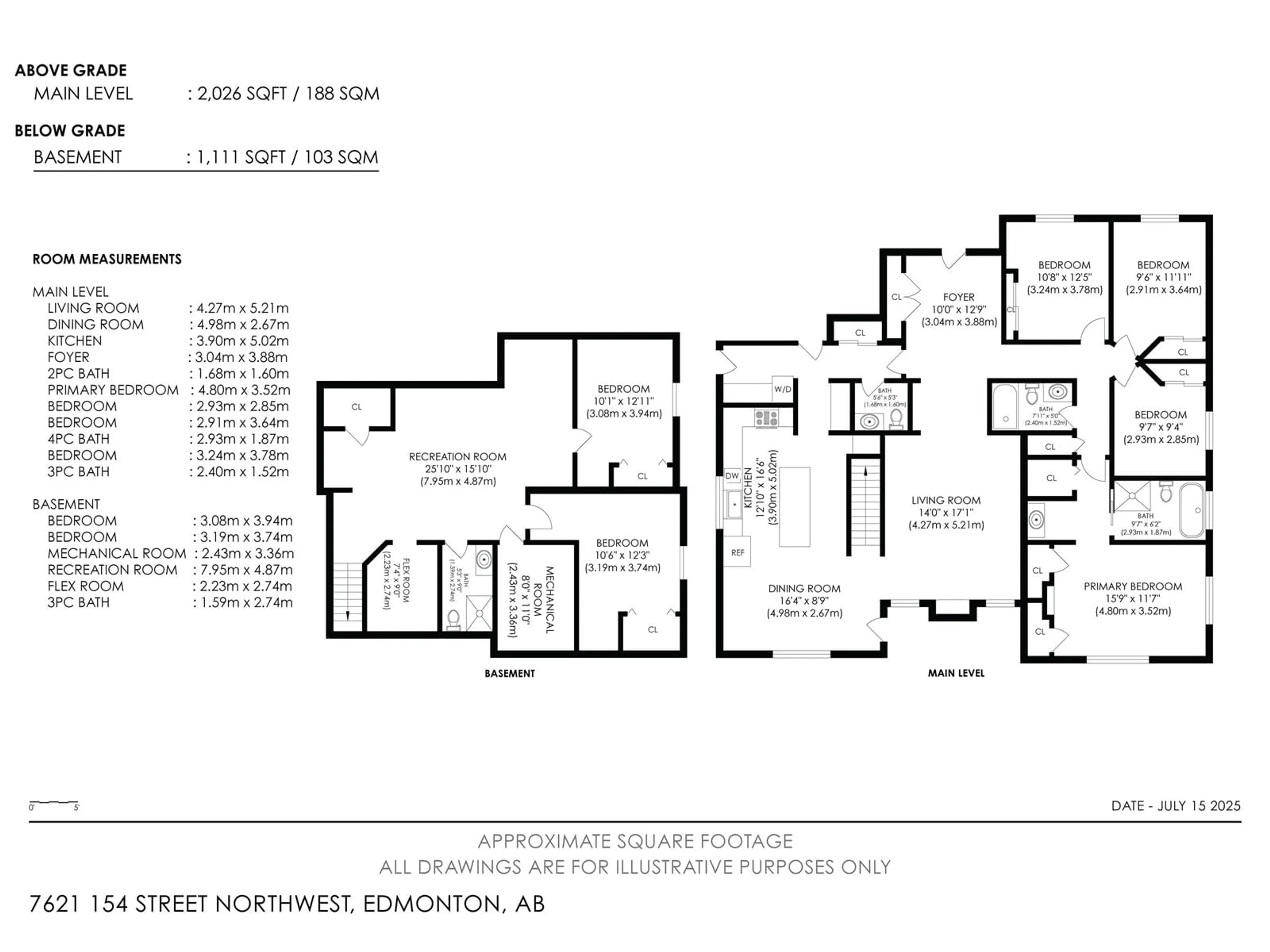 Floor plan for 7621 154 ST, Edmonton Alberta T5R1R6