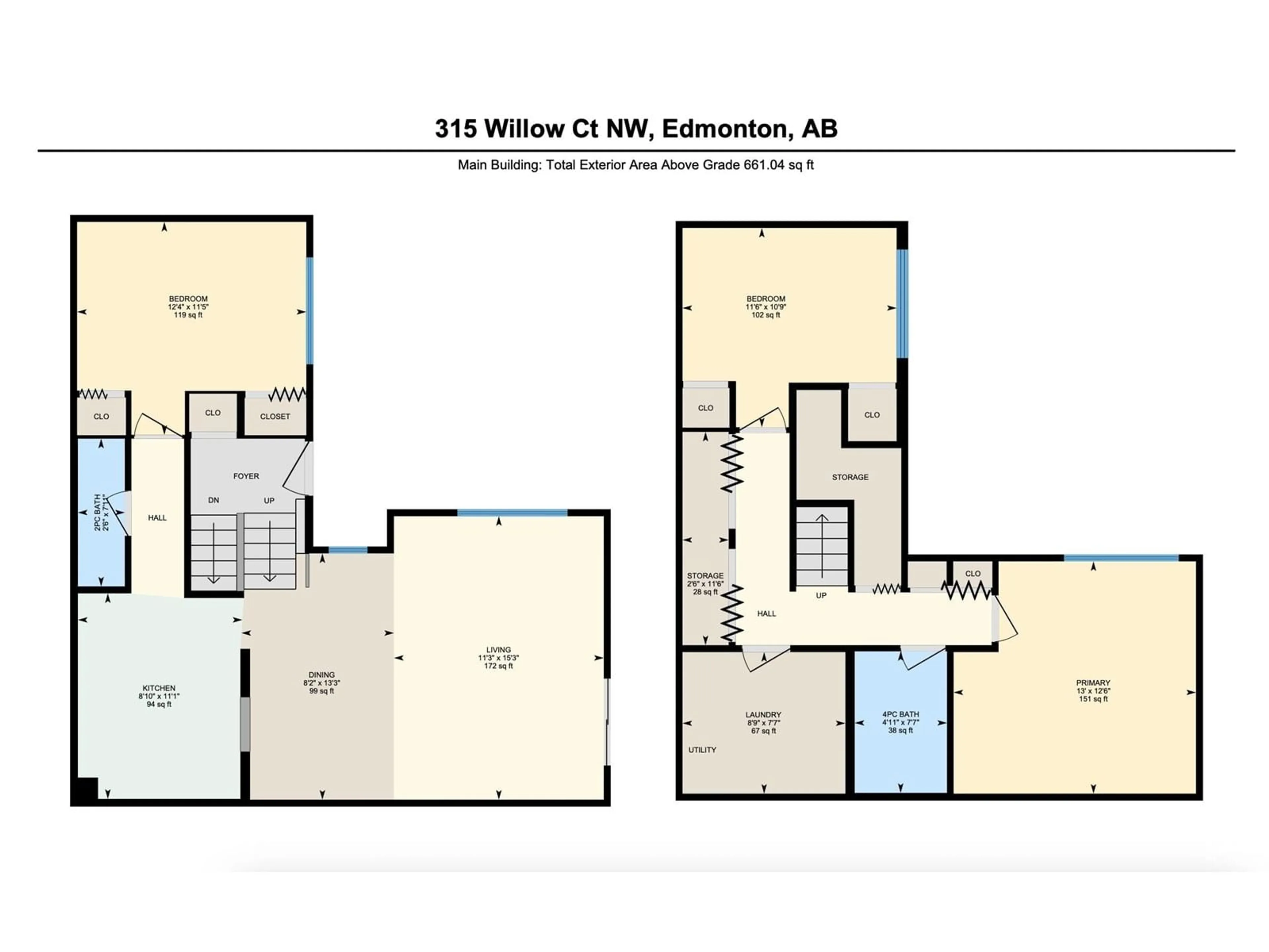Floor plan for 315 WILLOW CO NW, Edmonton Alberta T5T2K7