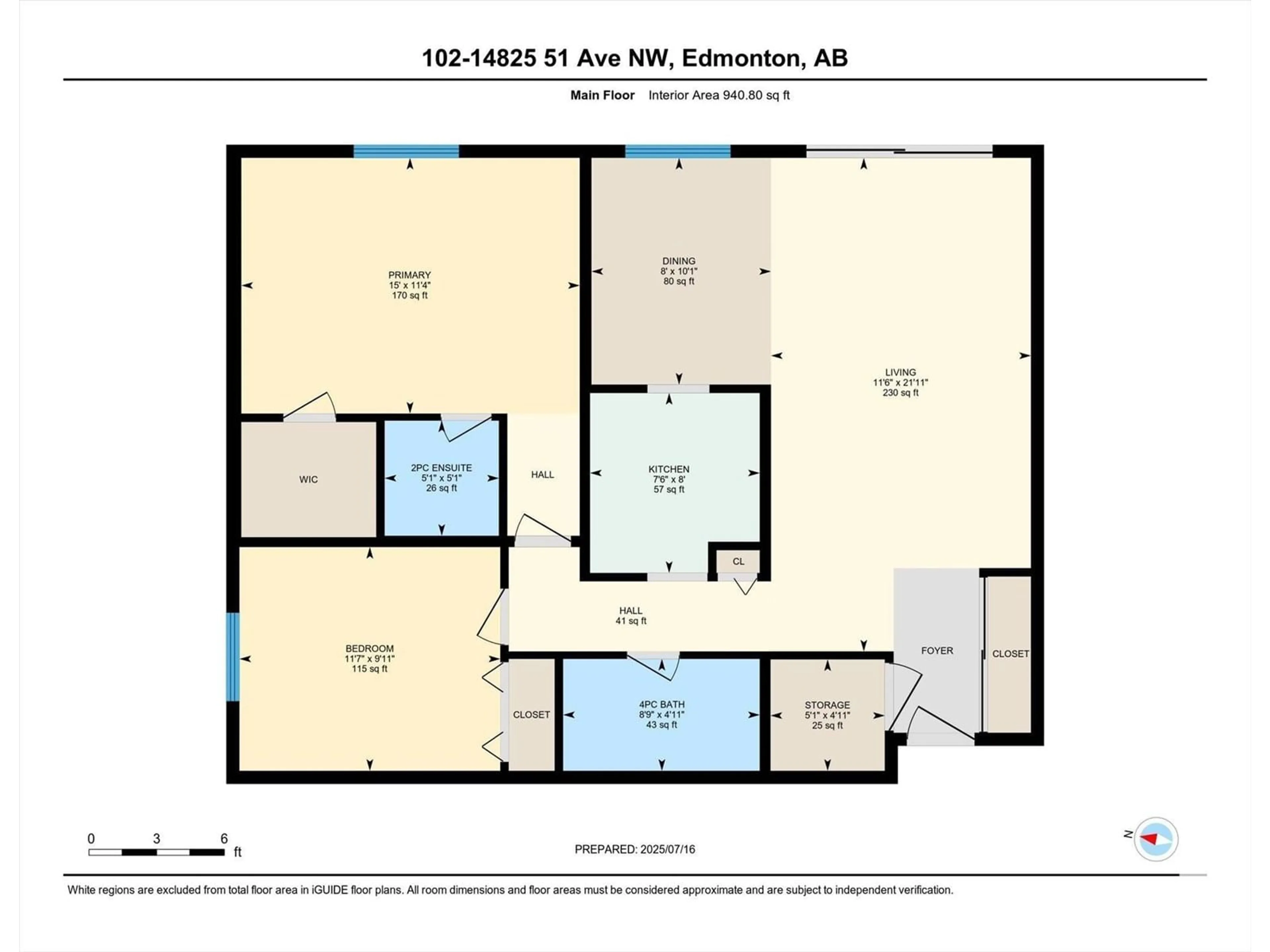 Floor plan for #102 - 14825 51 AV, Edmonton Alberta T6H5G4