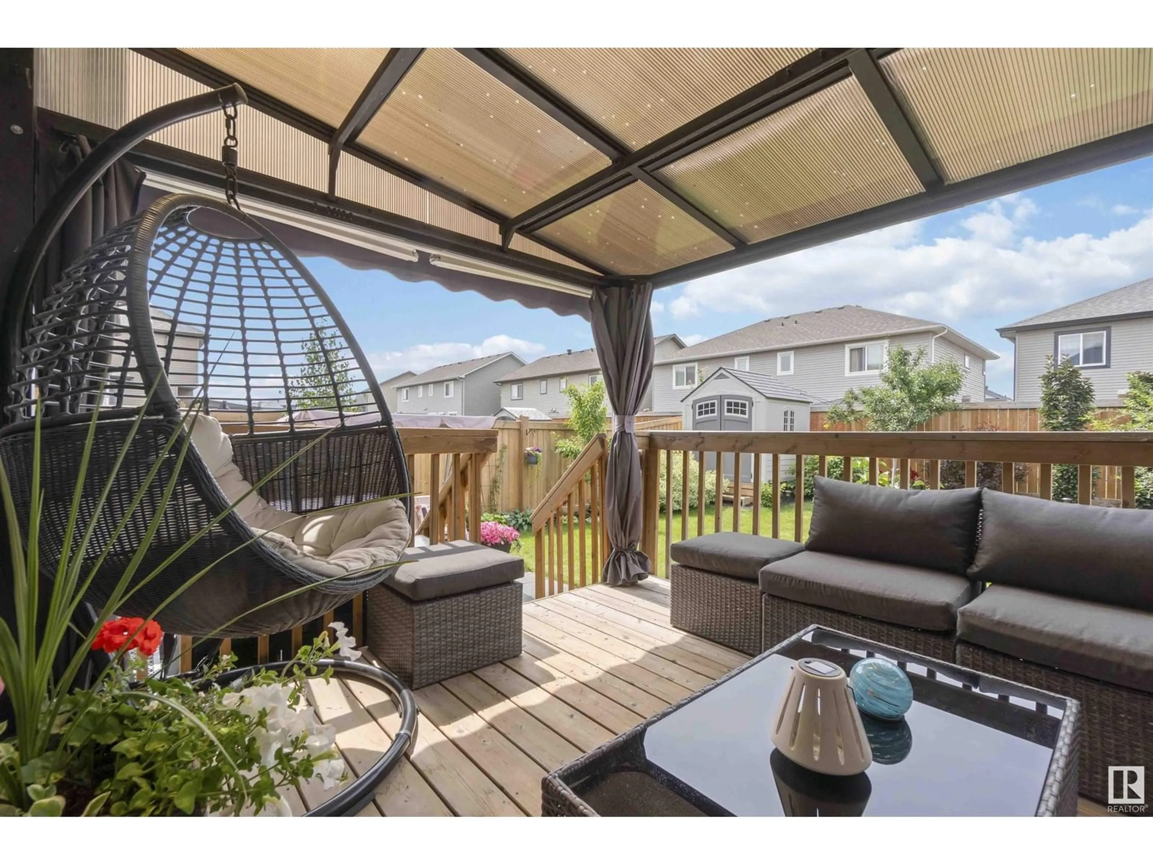 Patio, water/lake/river/ocean view for NW - 17638 63A ST, Edmonton Alberta T5Y0Y8