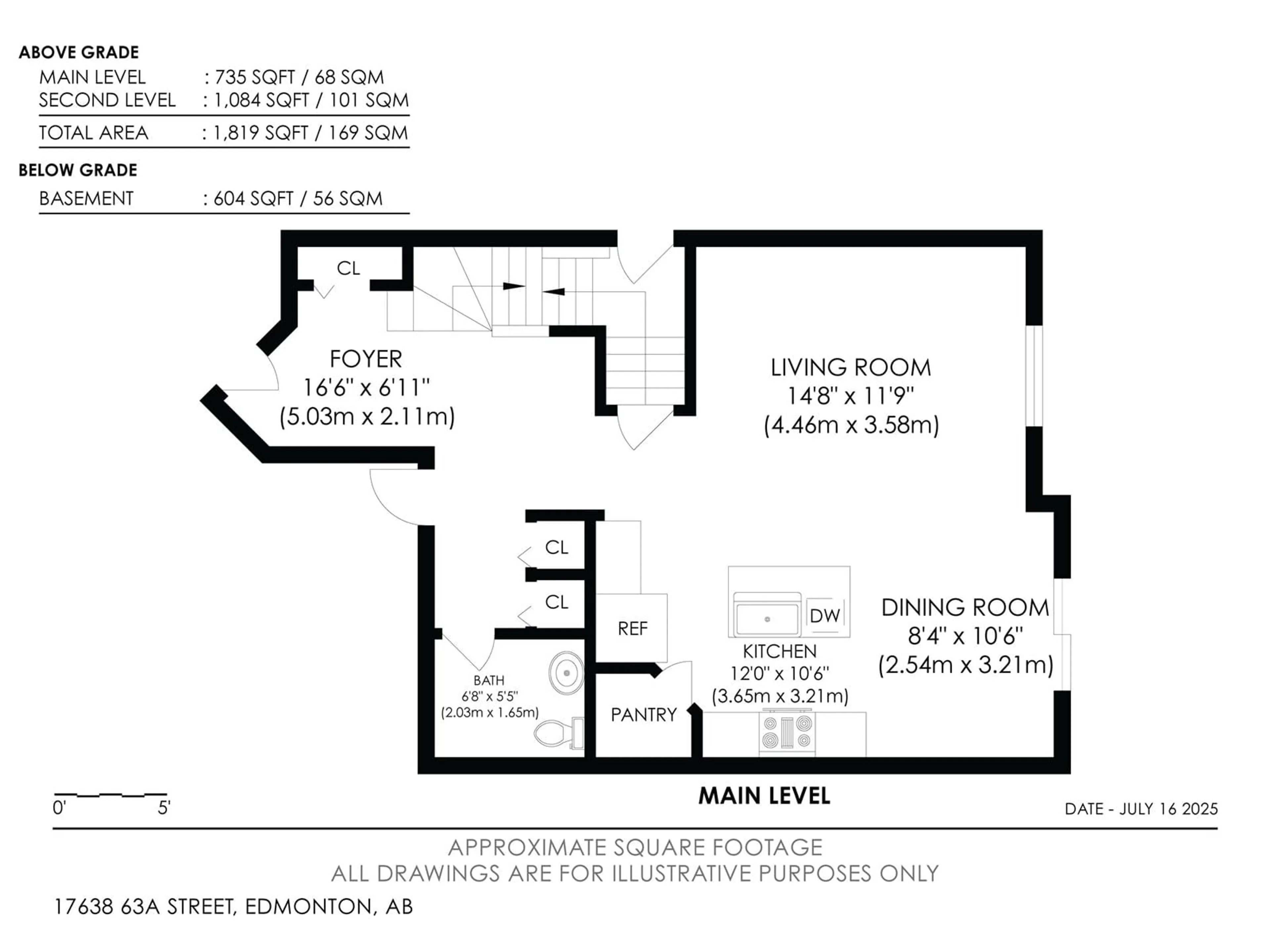 Floor plan for NW - 17638 63A ST, Edmonton Alberta T5Y0Y8