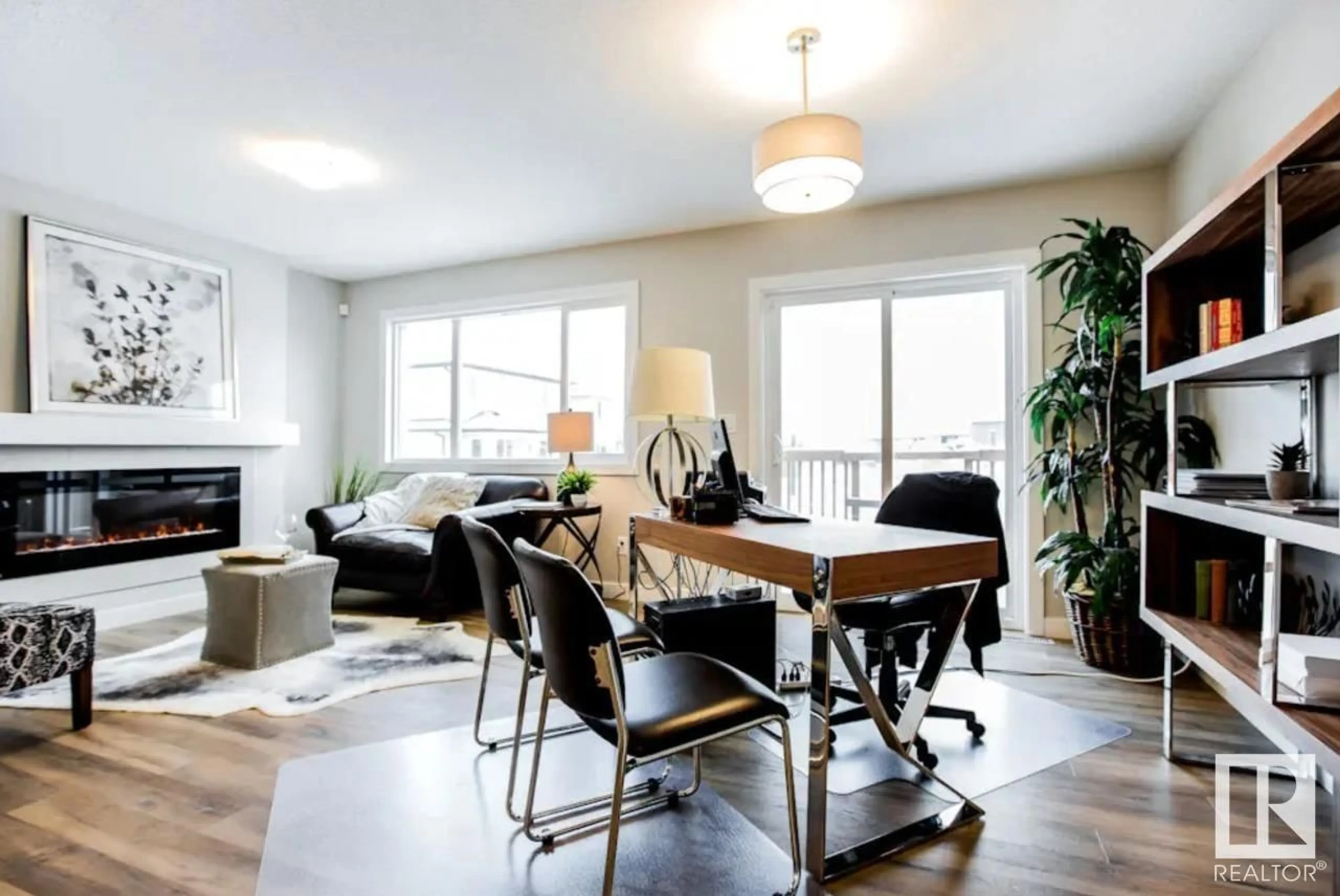 Living room with furniture, wood/laminate floor for SW - 315 26 ST, Edmonton Alberta T6X3J1