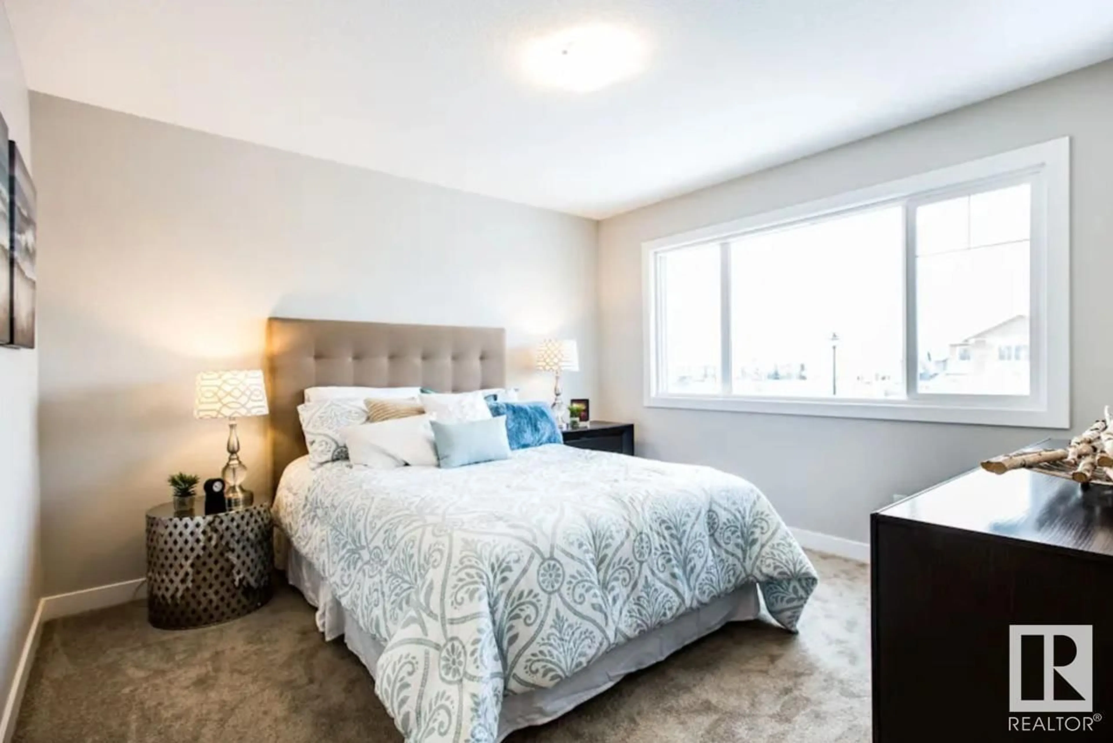 Bedroom with bed, carpet floor for SW - 315 26 ST, Edmonton Alberta T6X3J1