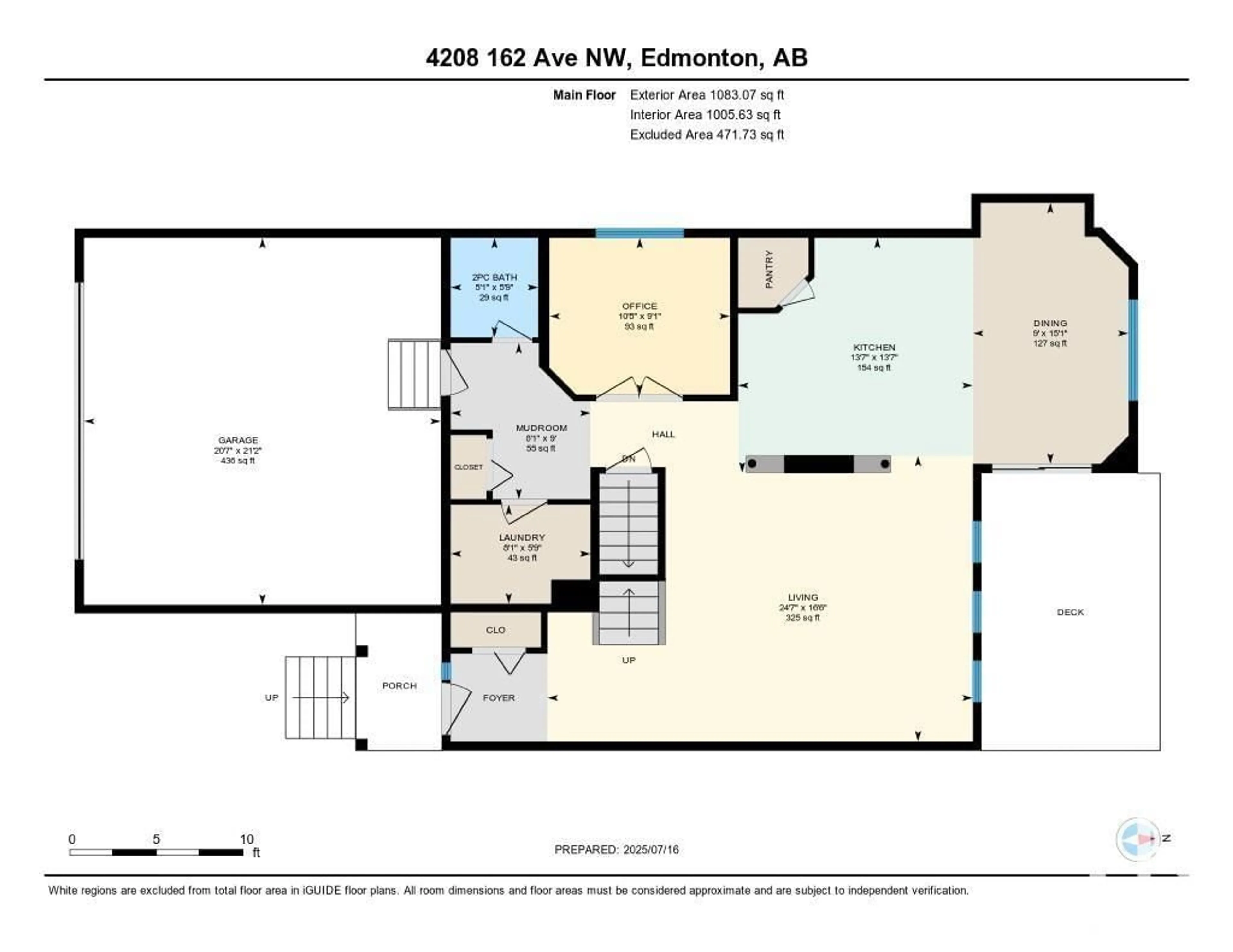 Floor plan for 4208 162 AV, Edmonton Alberta T5Y0H8