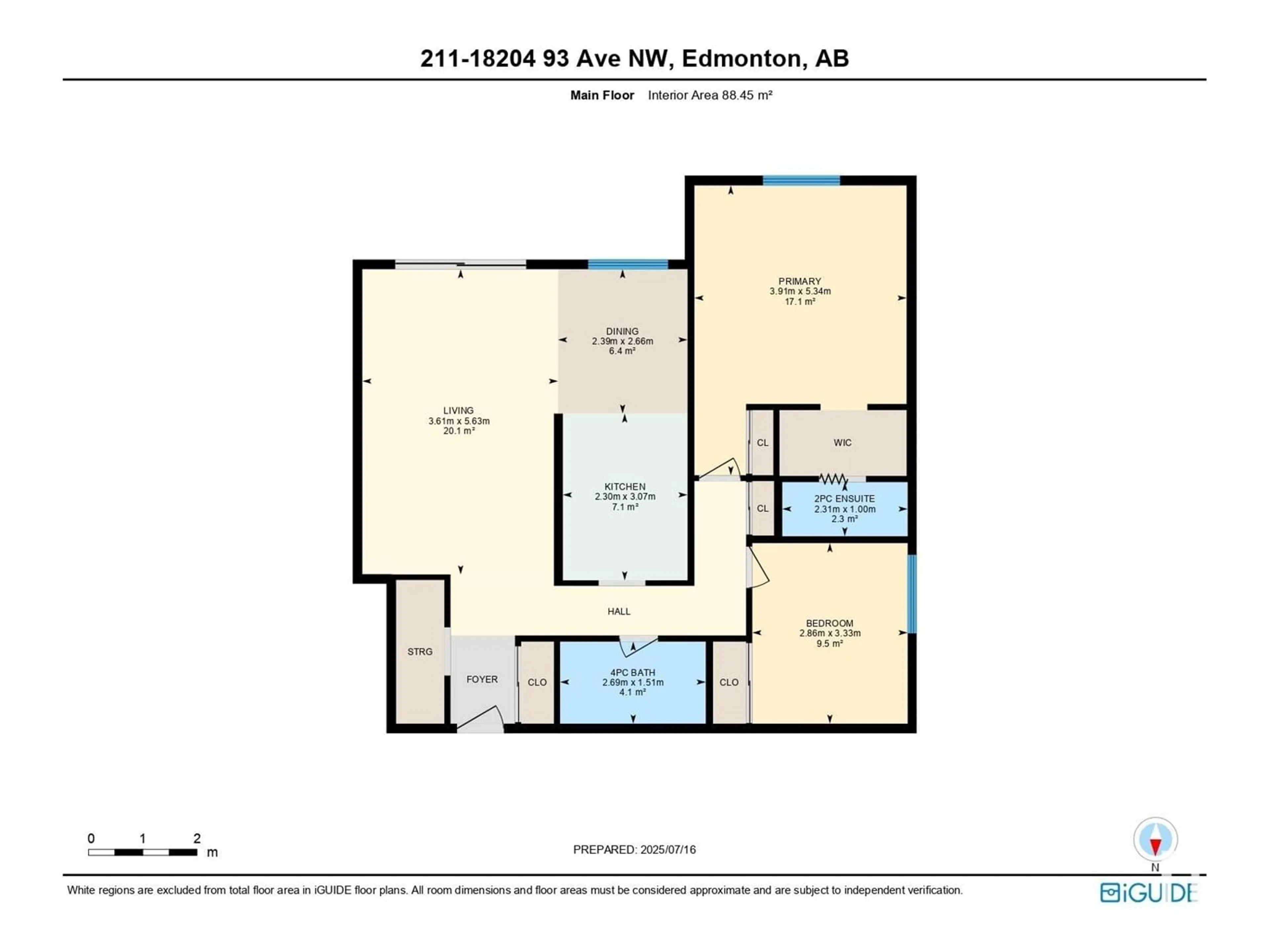 Floor plan for #211 - 18204 93 AV, Edmonton Alberta T5T2V2
