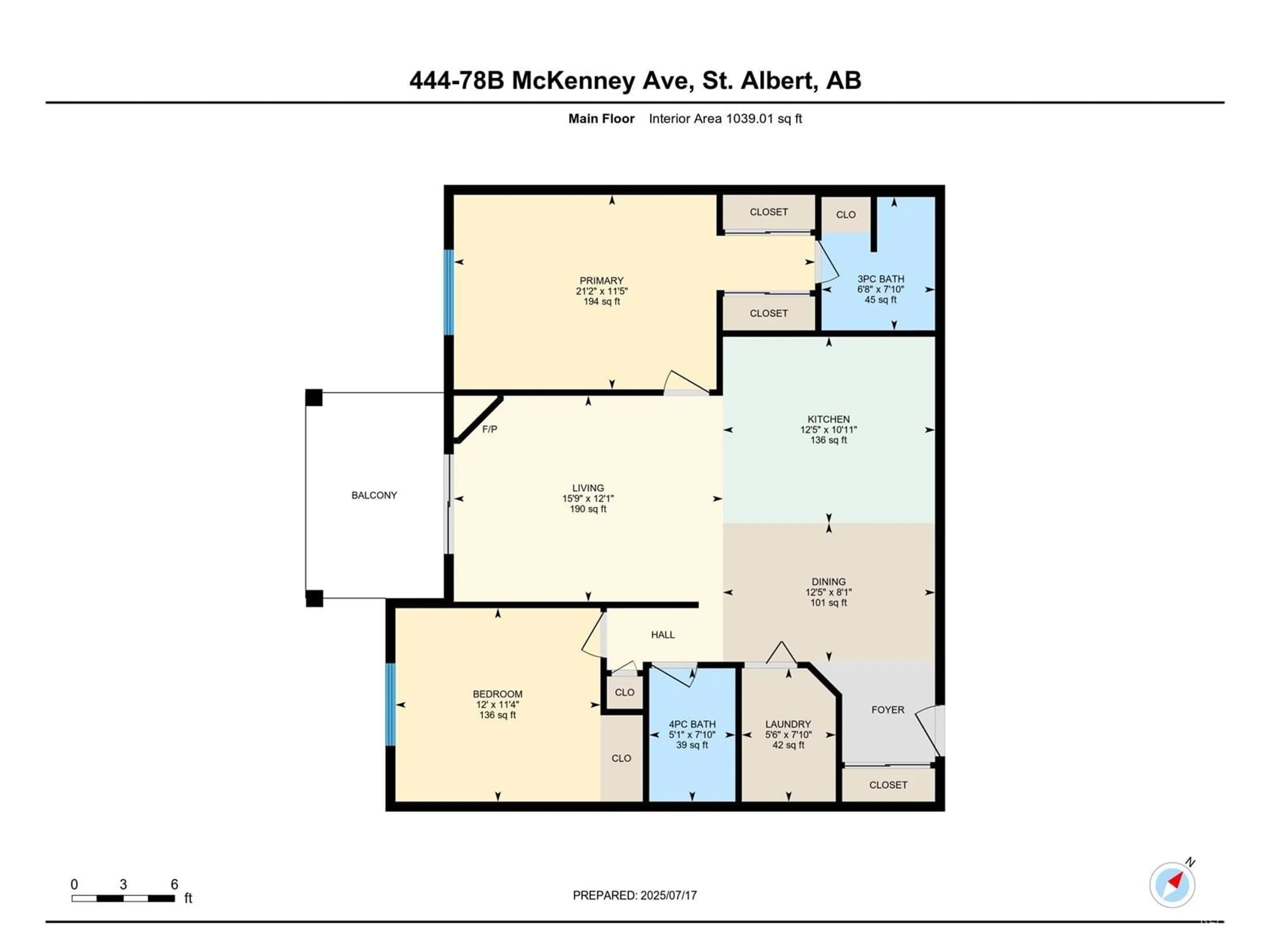 Floor plan for 78B - 444 MCKENNEY AV, St. Albert Alberta T8N7K3