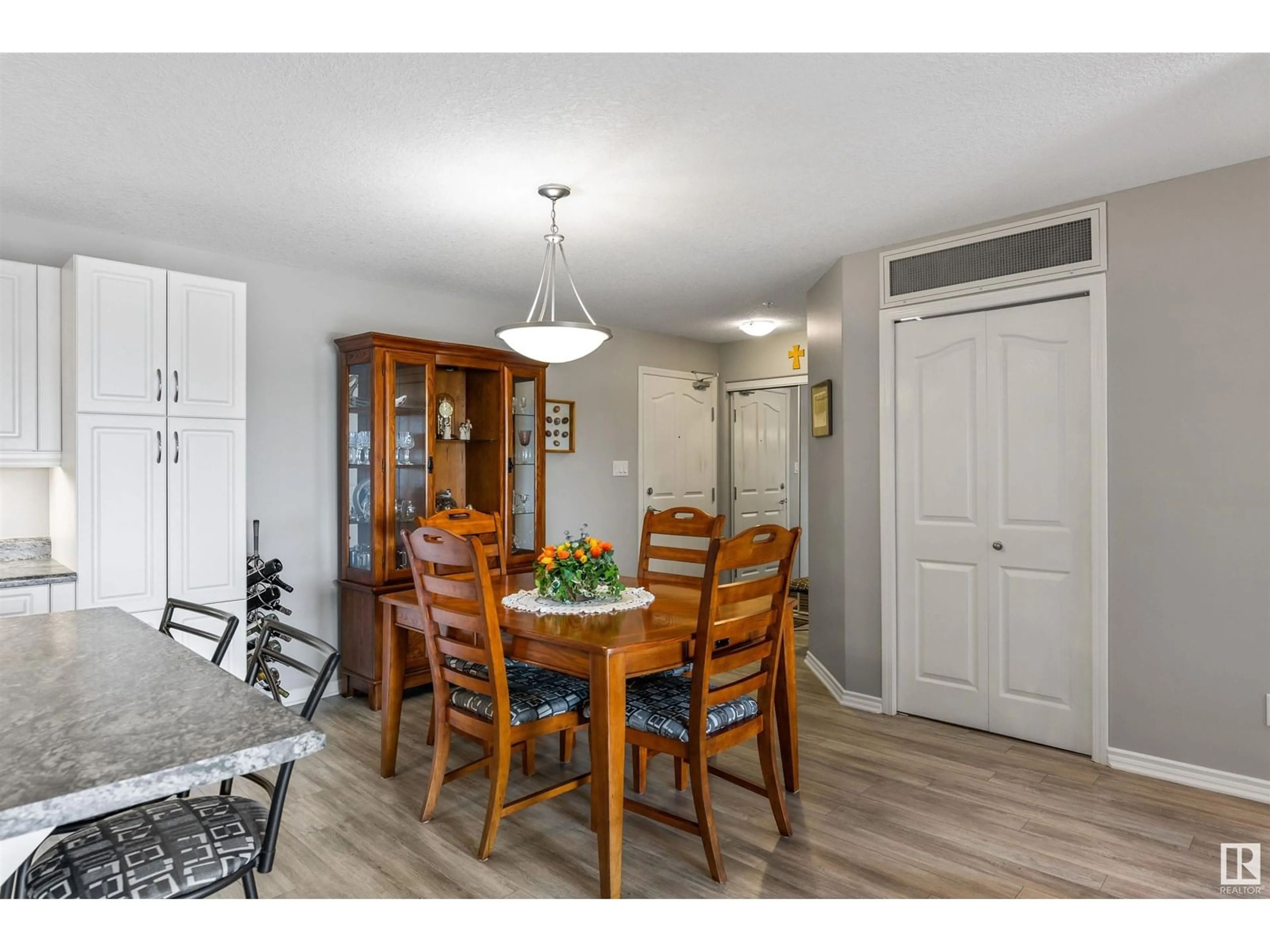 Dining room, wood/laminate floor for 78B - 444 MCKENNEY AV, St. Albert Alberta T8N7K3