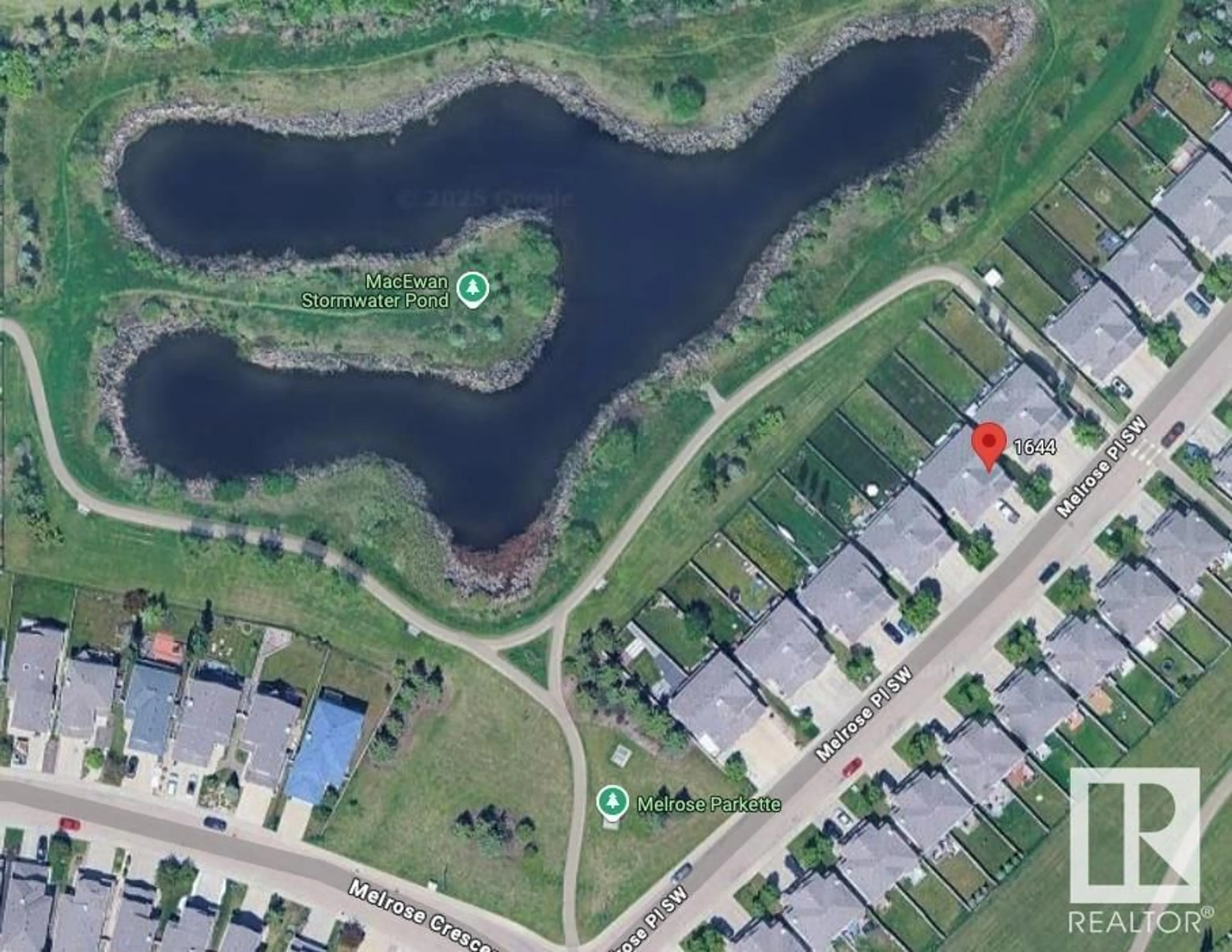 A pic from outside/outdoor area/front of a property/back of a property/a pic from drone, water/lake/river/ocean view for 1644 MELROSE PL, Edmonton Alberta T6W1X5