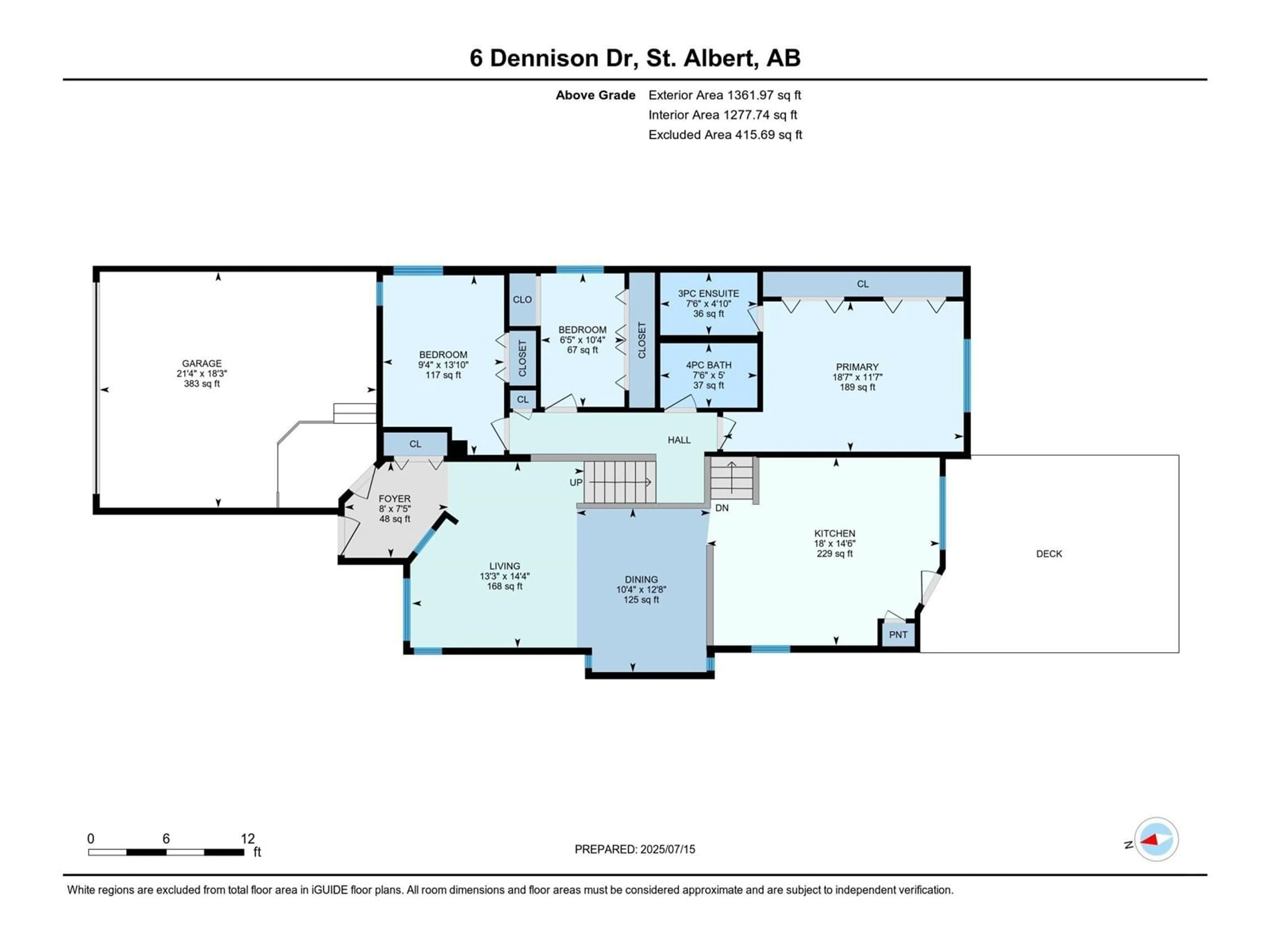 Floor plan for 6 DENNISON DR, St. Albert Alberta T8N6G6