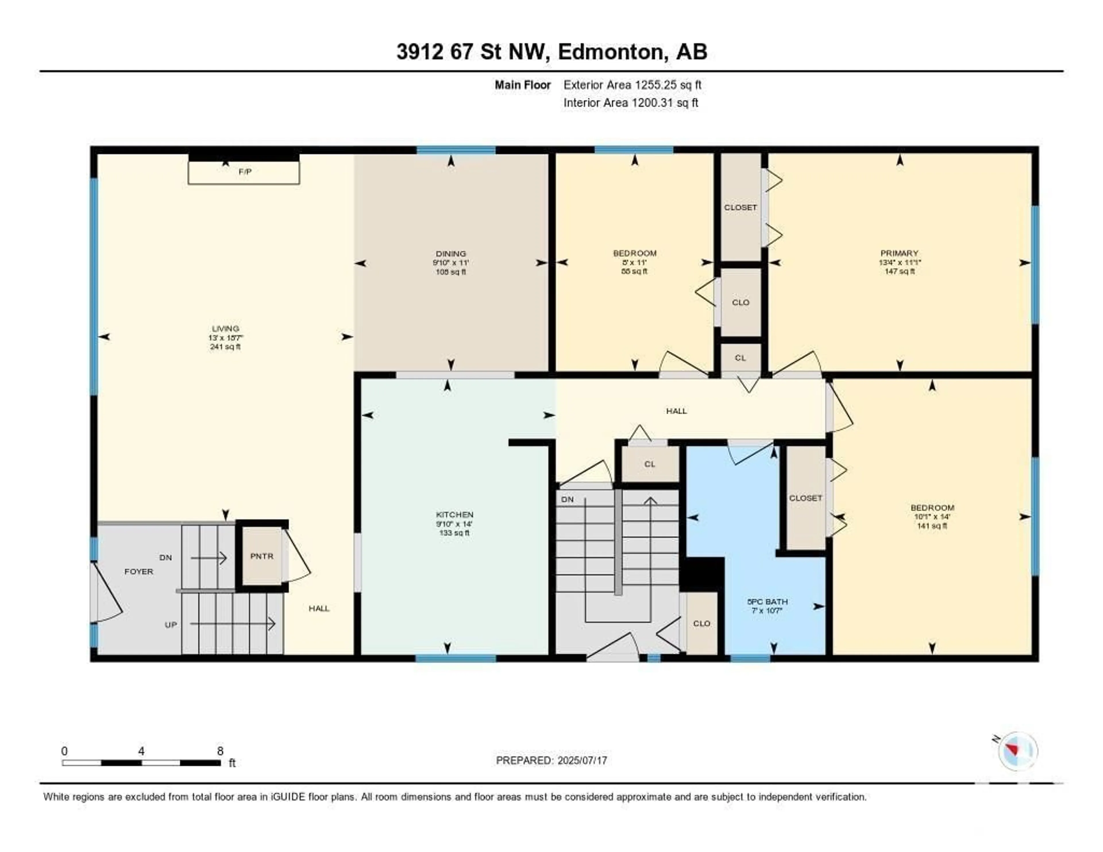 Floor plan for 3912 67 ST, Edmonton Alberta T6K2N8