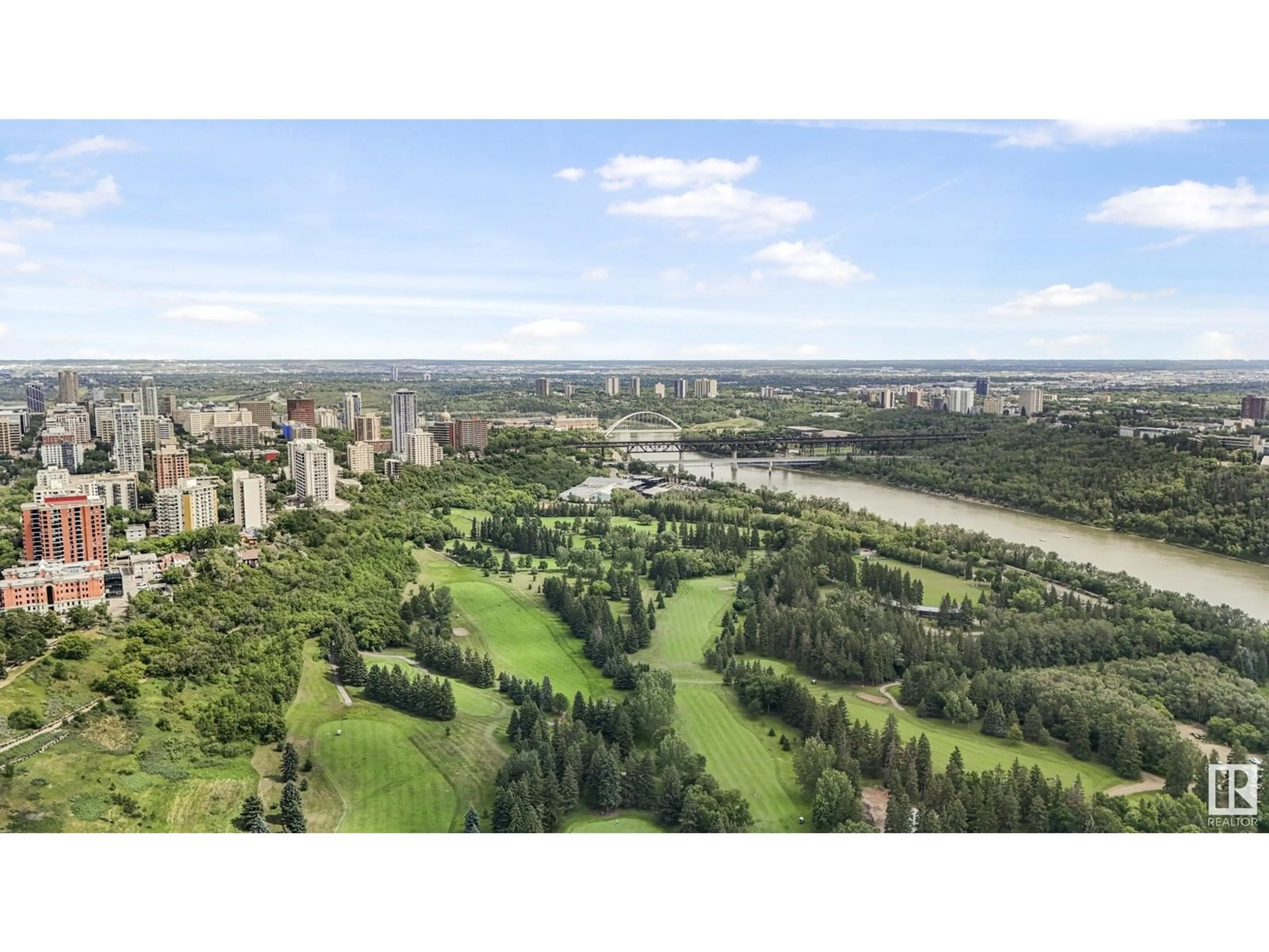 A pic from outside/outdoor area/front of a property/back of a property/a pic from drone, water/lake/river/ocean view for 701 - 11503 100 AV, Edmonton Alberta T5K2K7