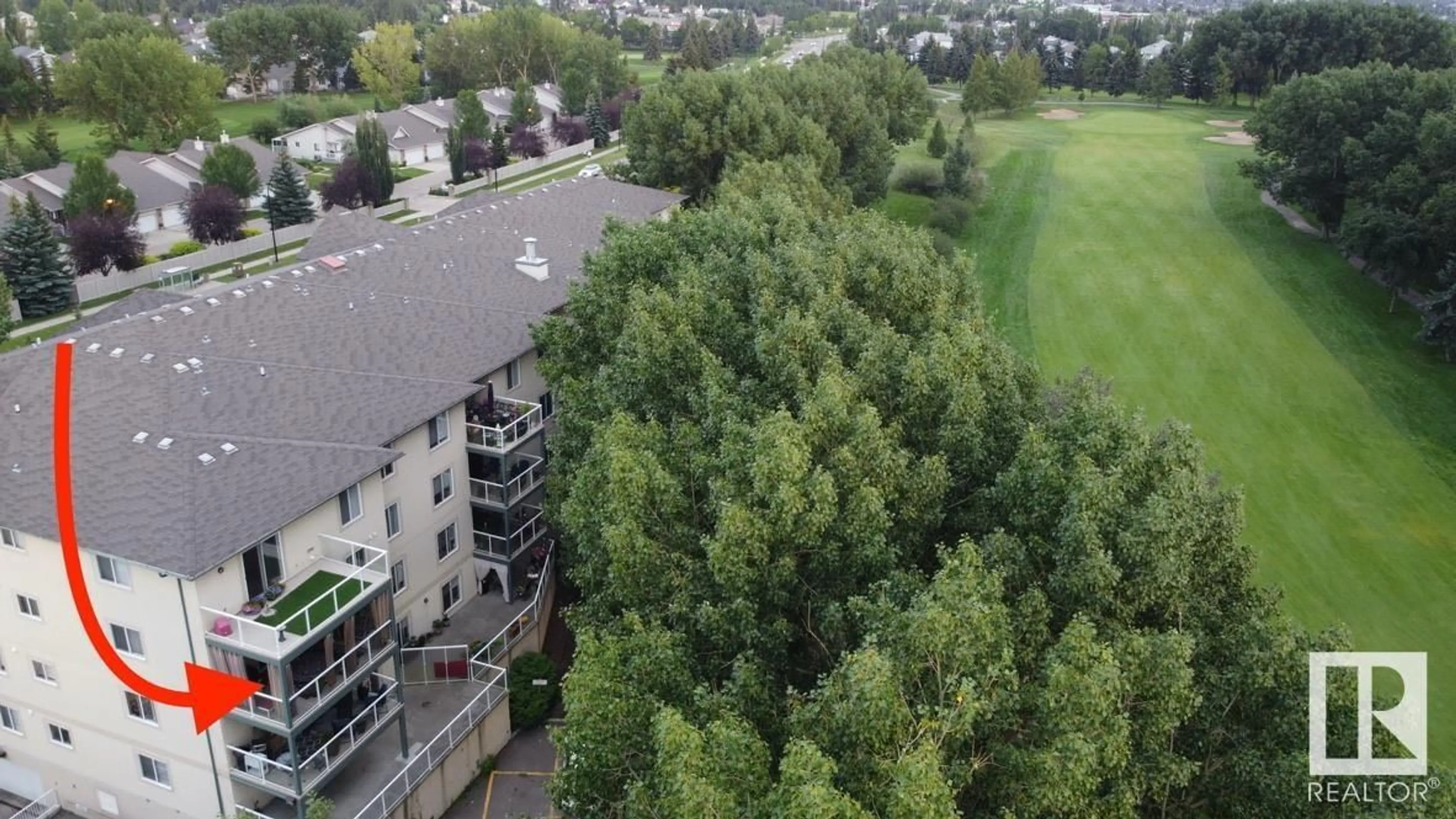 A pic from outside/outdoor area/front of a property/back of a property/a pic from drone, city buildings view from balcony for 306 - 260 LEWIS ESTATES BV, Edmonton Alberta T5T3Y4