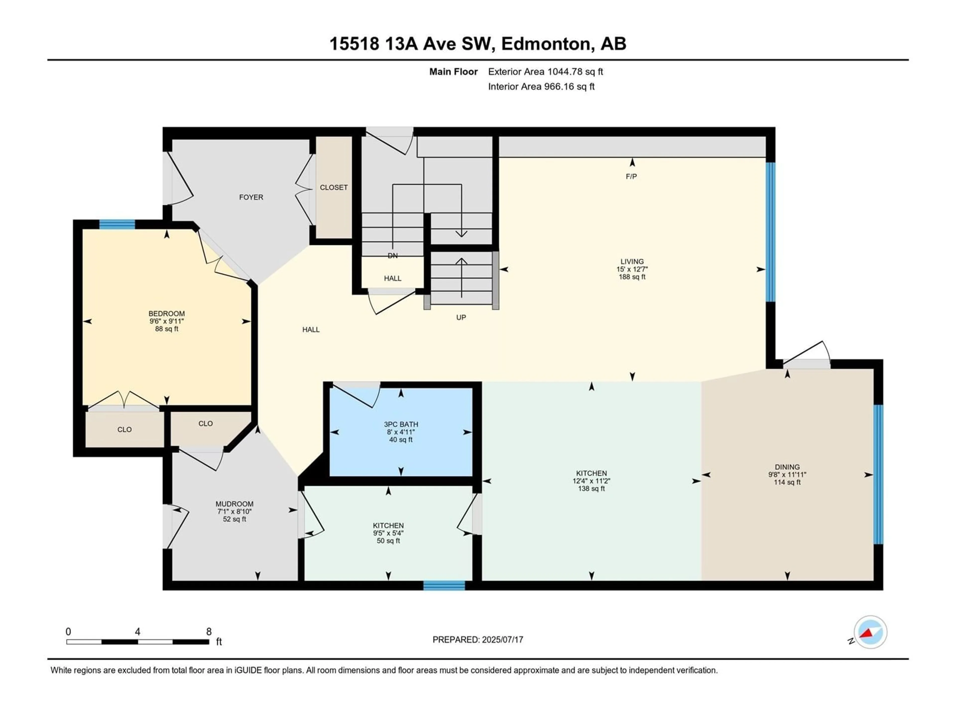 Floor plan for SW - 15518 13A AV, Edmonton Alberta T6W1A4