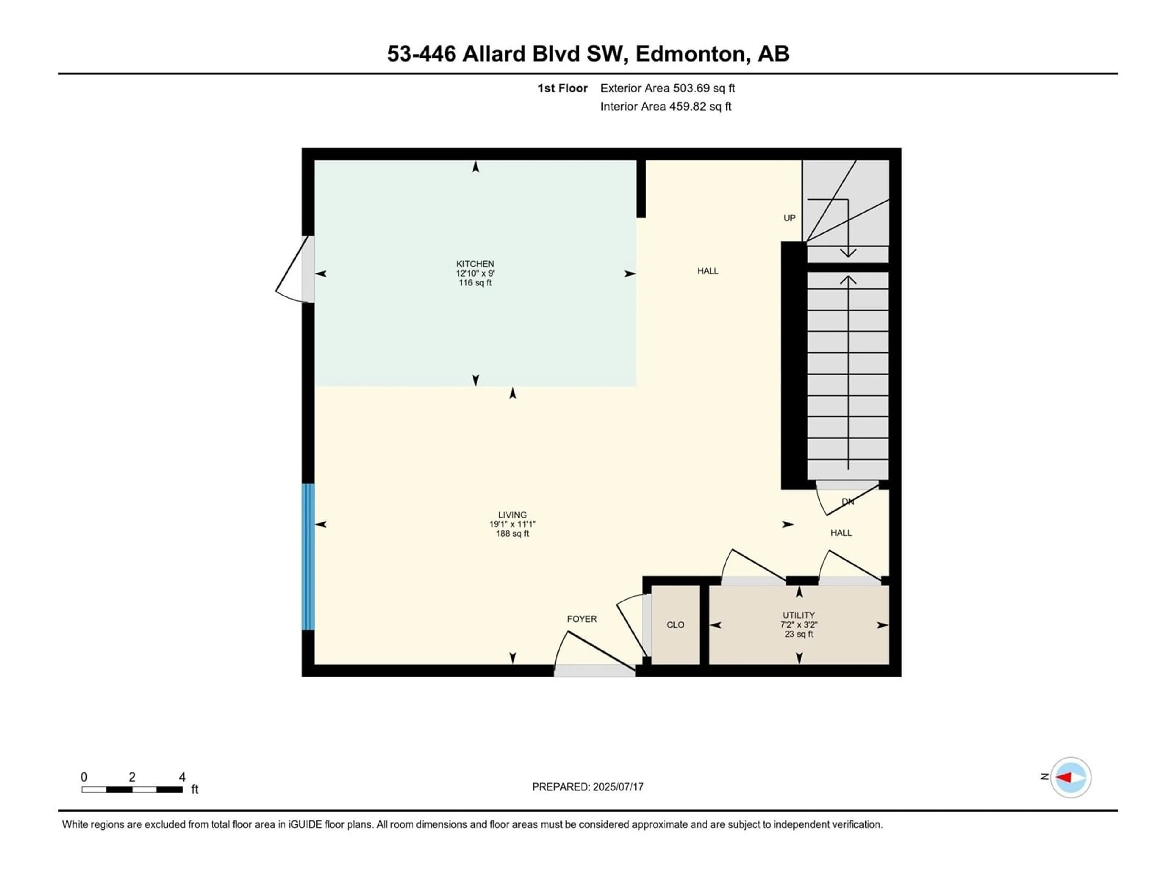 Floor plan for 446 - 53 ALLARD BV, Edmonton Alberta T6W3S7