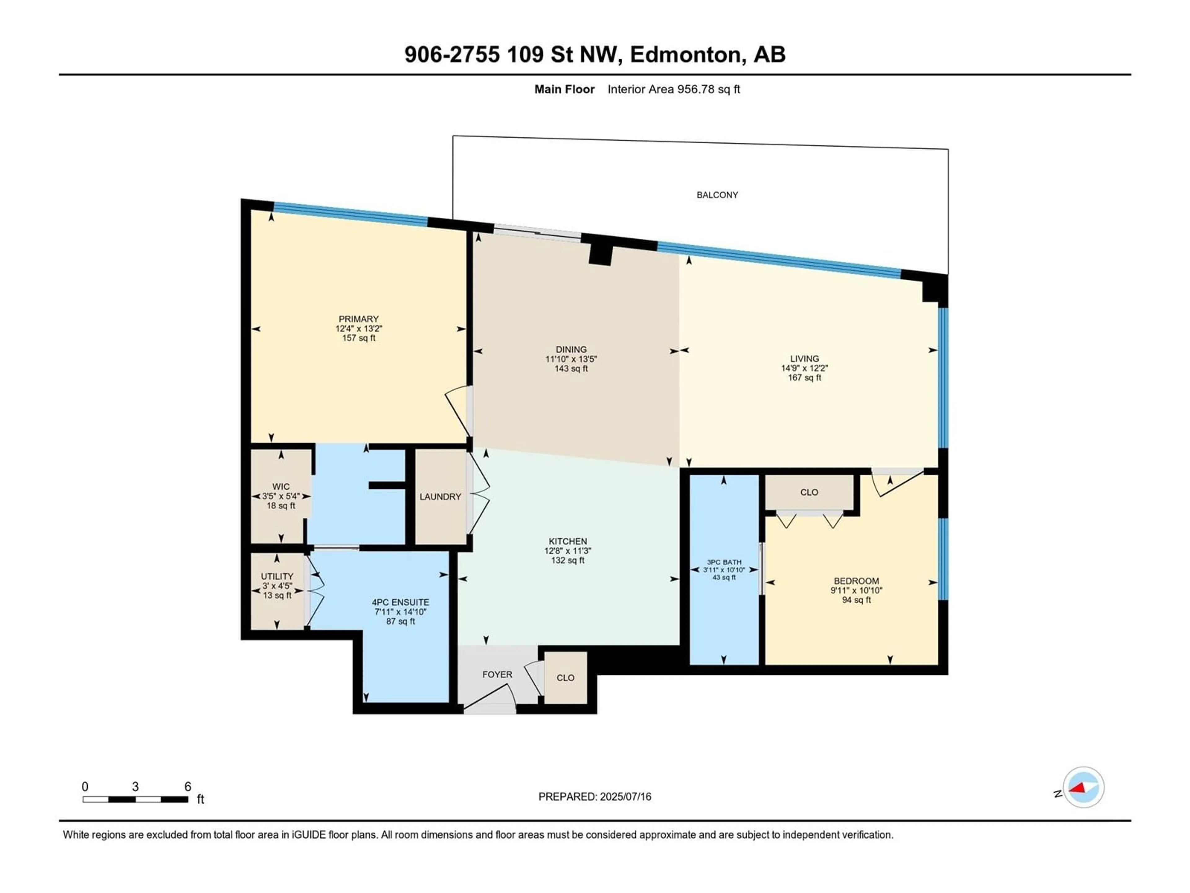 Floor plan for 906 - 2755 109 ST, Edmonton Alberta T6J5S4