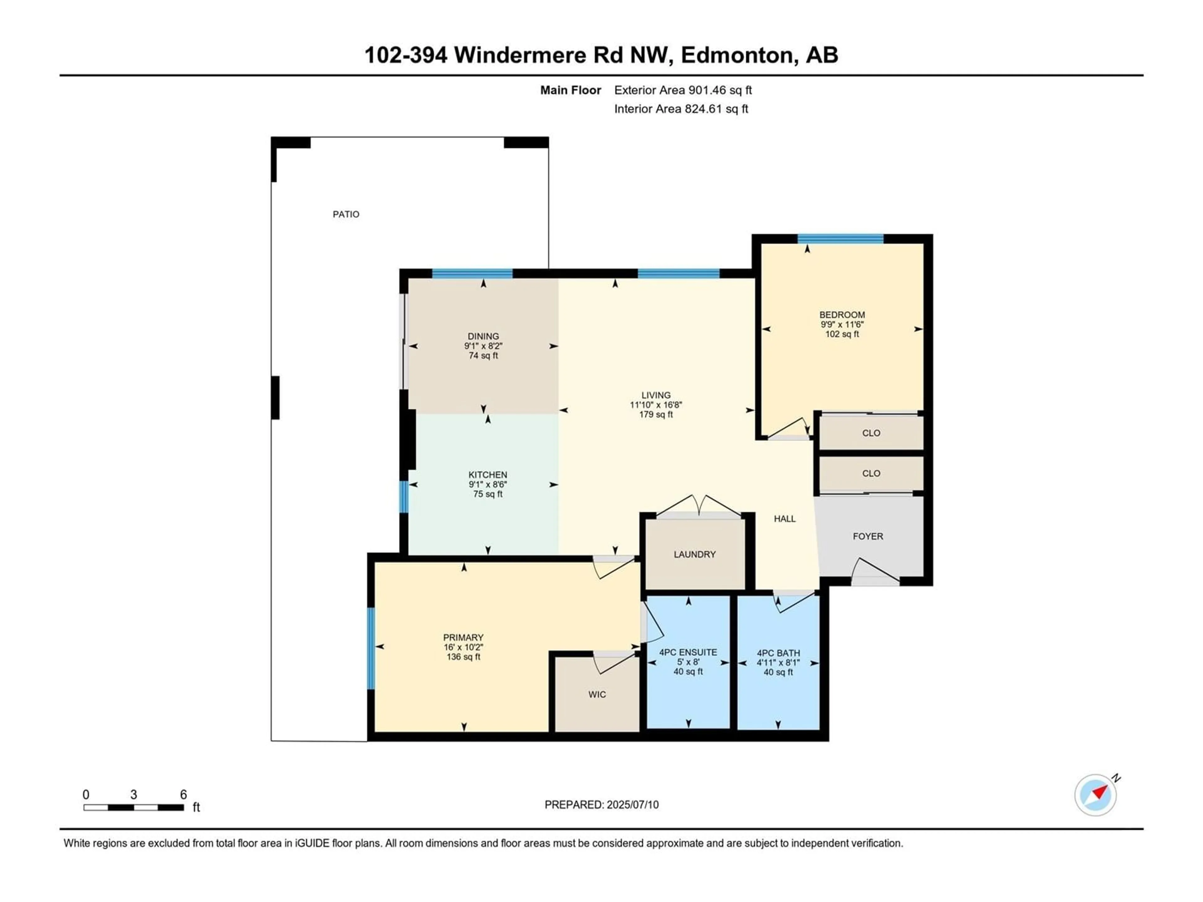 Floor plan for #102 - 394 WINDERMERE RD, Edmonton Alberta T6W0R1
