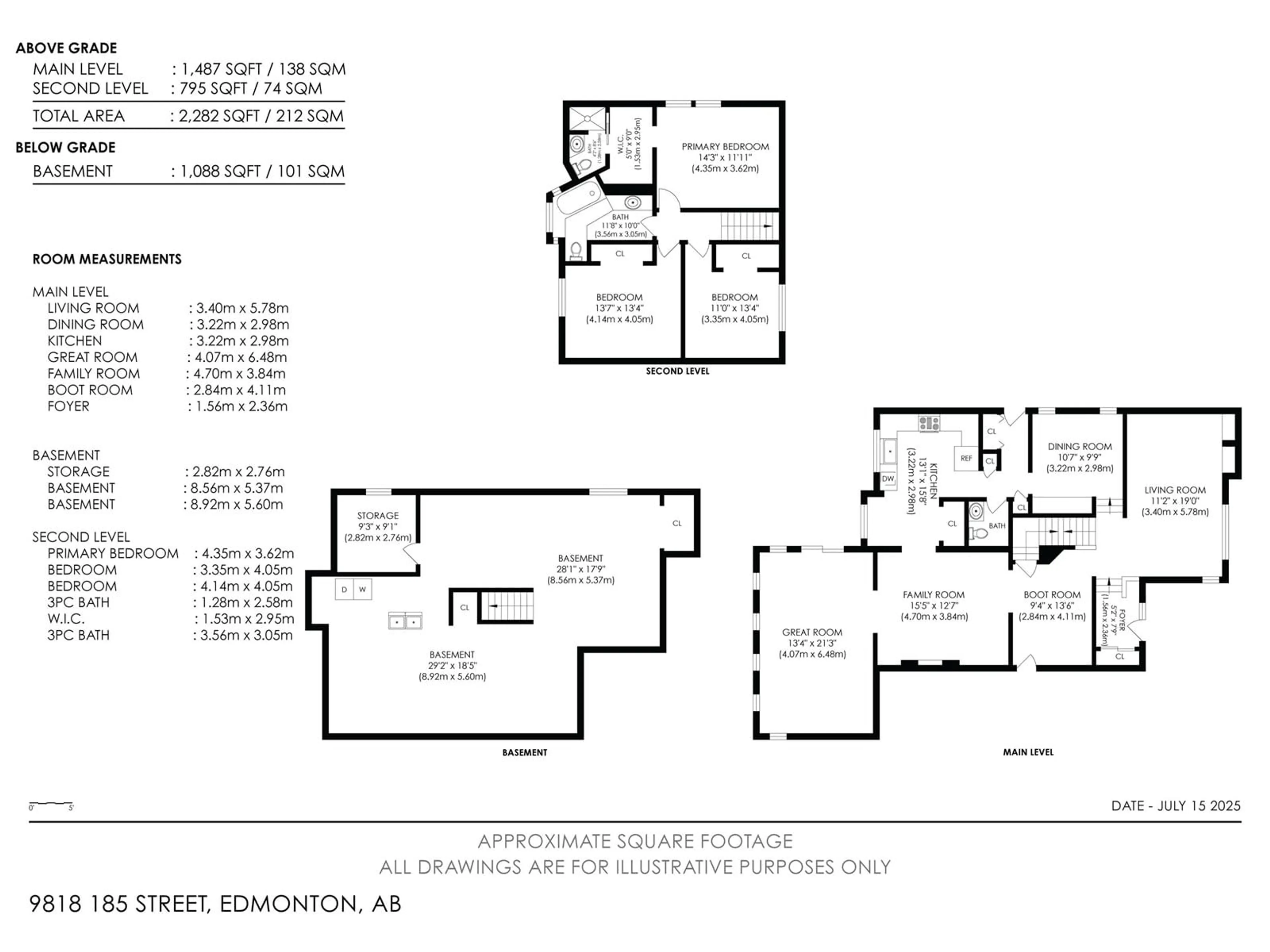 Floor plan for NW - 9818 185 ST, Edmonton Alberta T5T3E5