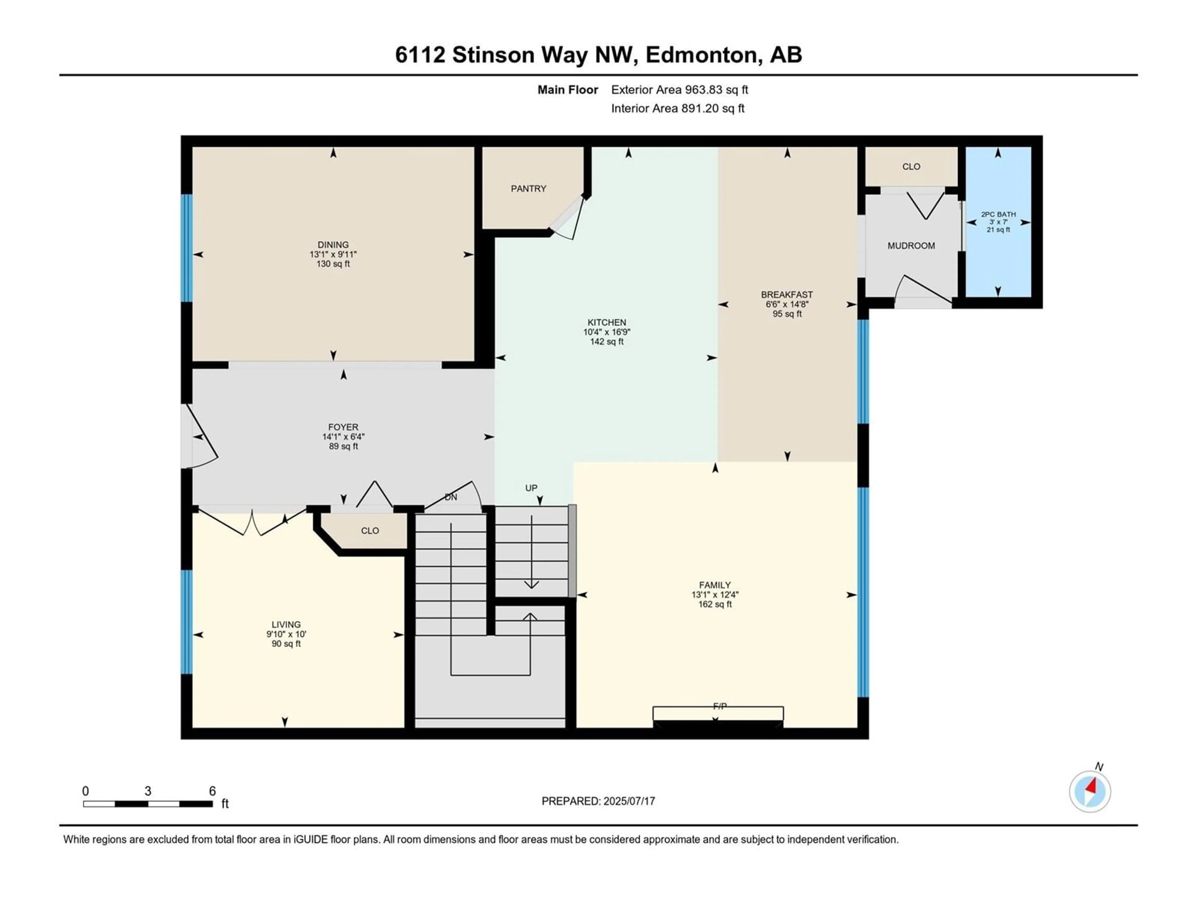Floor plan for 6112 STINSON WY, Edmonton Alberta T6K0K2