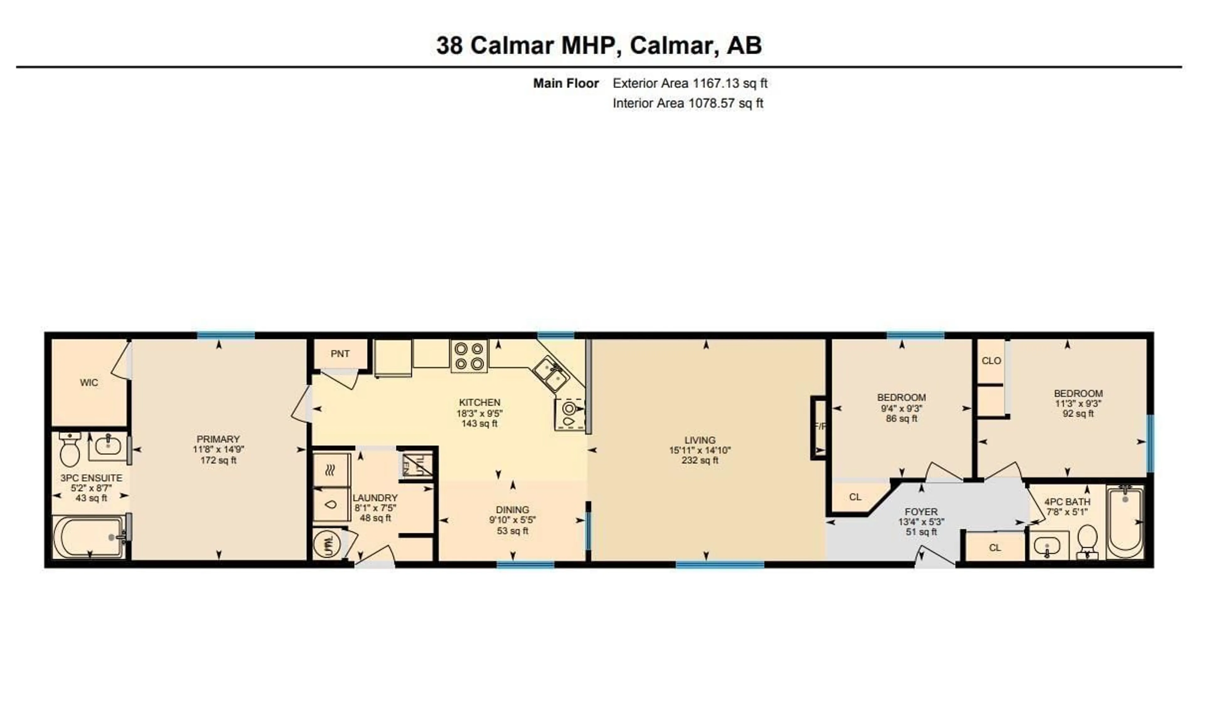 Floor plan for 38 CALMAR MOBILE HOME PARK, Calmar Alberta T0C0V0