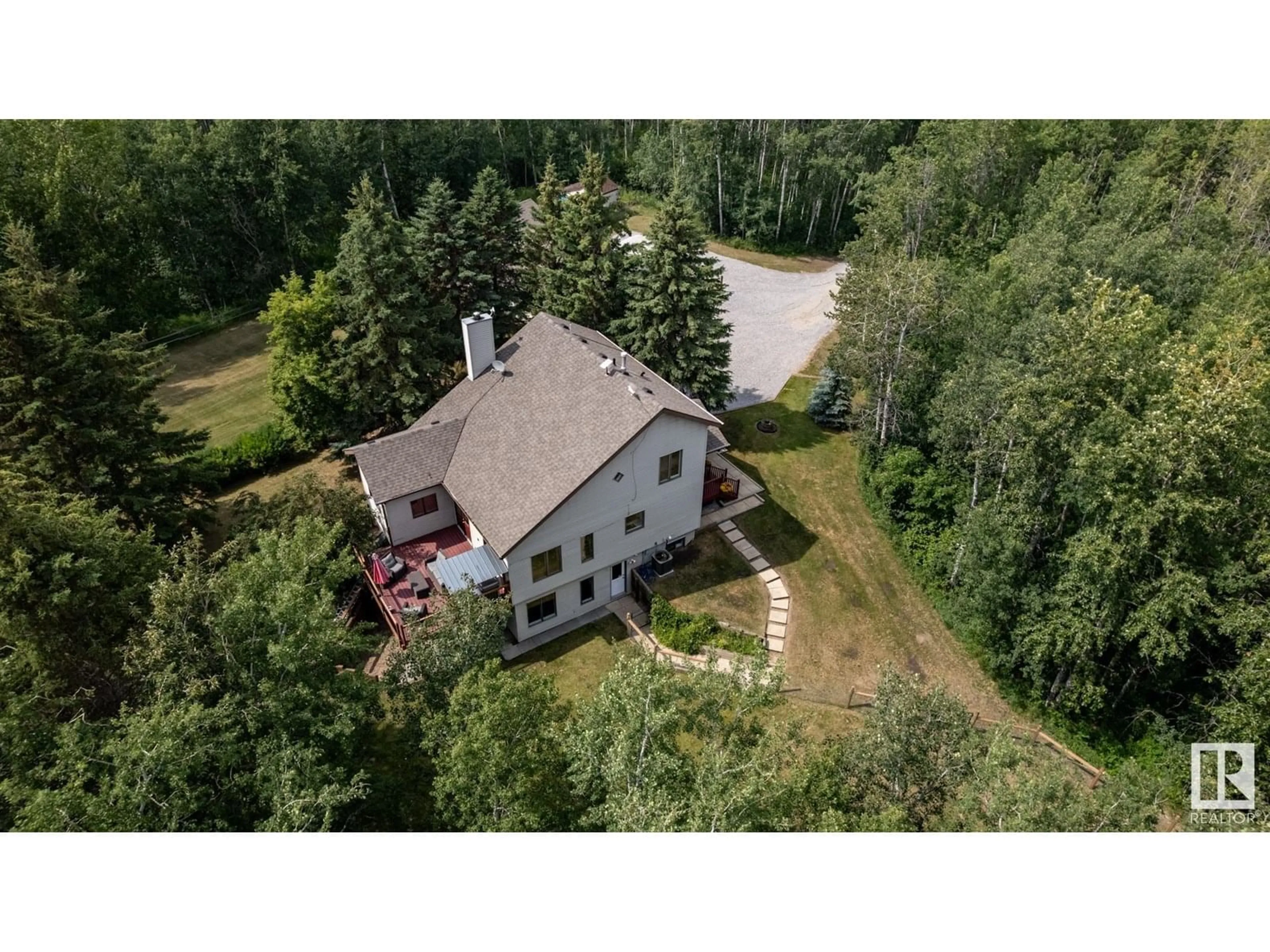 A pic from outside/outdoor area/front of a property/back of a property/a pic from drone, unknown for 52437 - 23 RANGE ROAD 21, Rural Parkland County Alberta T7Y2H1