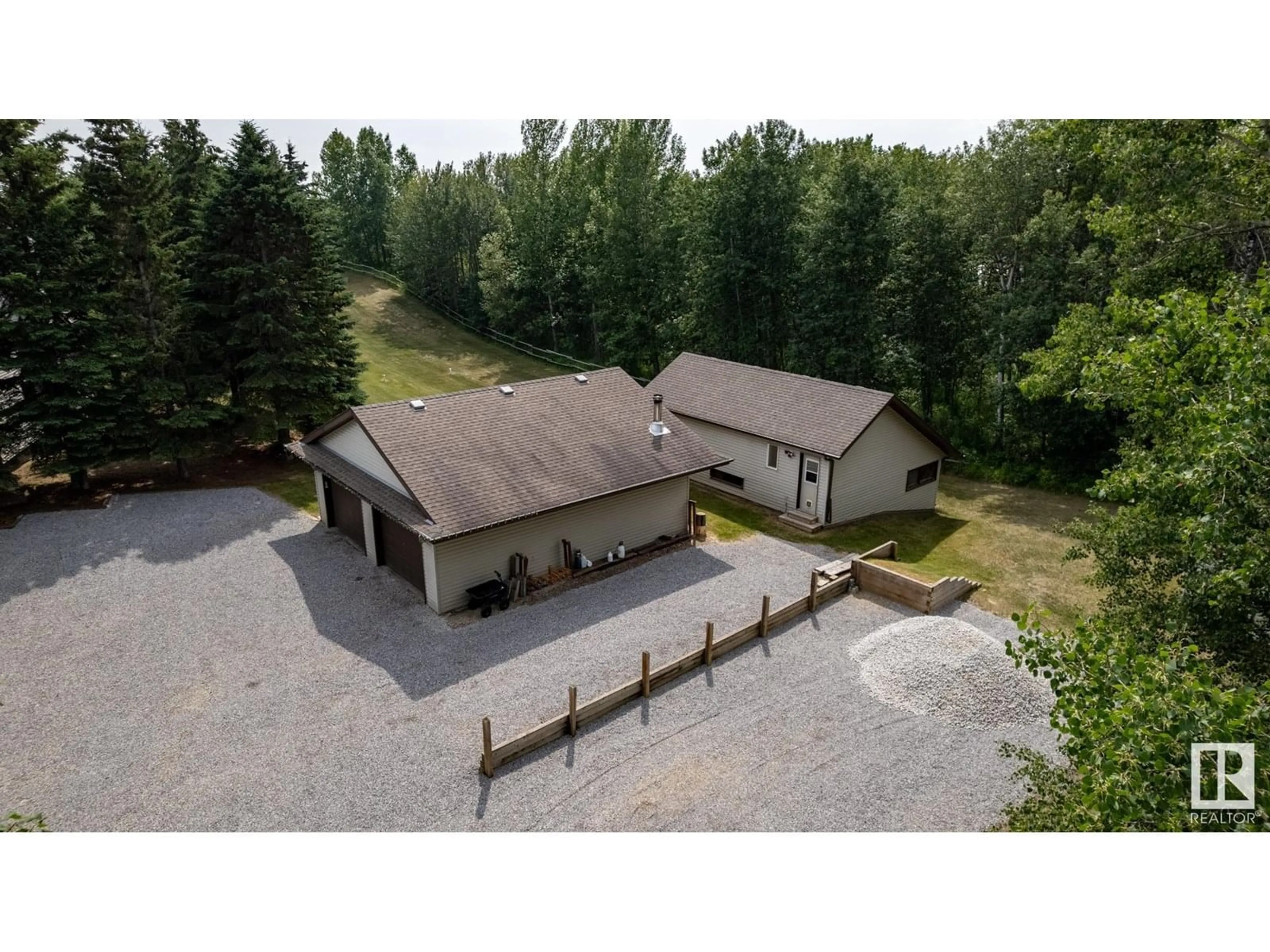 A pic from outside/outdoor area/front of a property/back of a property/a pic from drone, unknown for 52437 - 23 RANGE ROAD 21, Rural Parkland County Alberta T7Y2H1