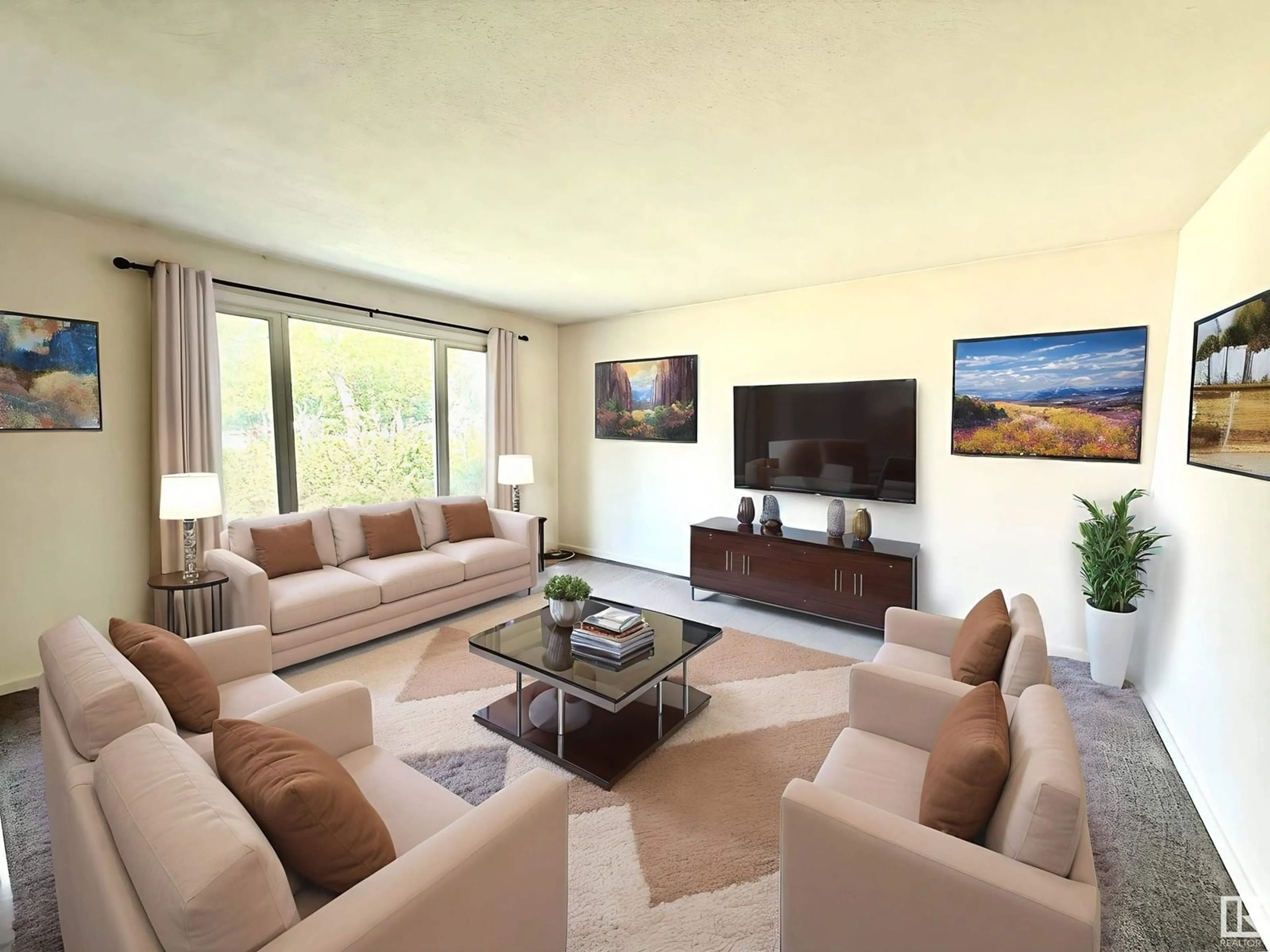 Living room with furniture, unknown for 29 CAMELOT CR, Leduc Alberta T9E4L5
