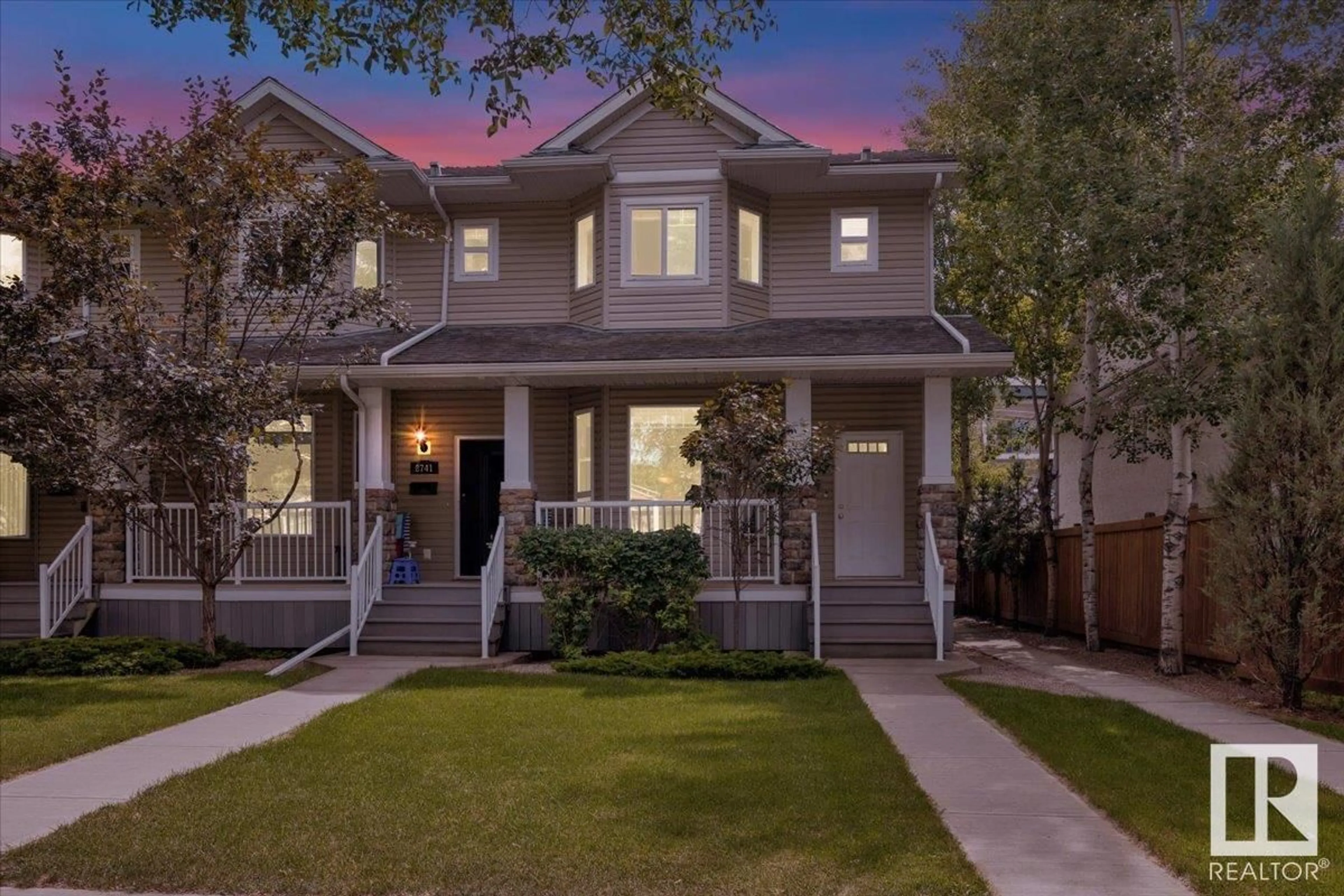 Home with vinyl exterior material, street for 8743 83 AV, Edmonton Alberta T6C1B2