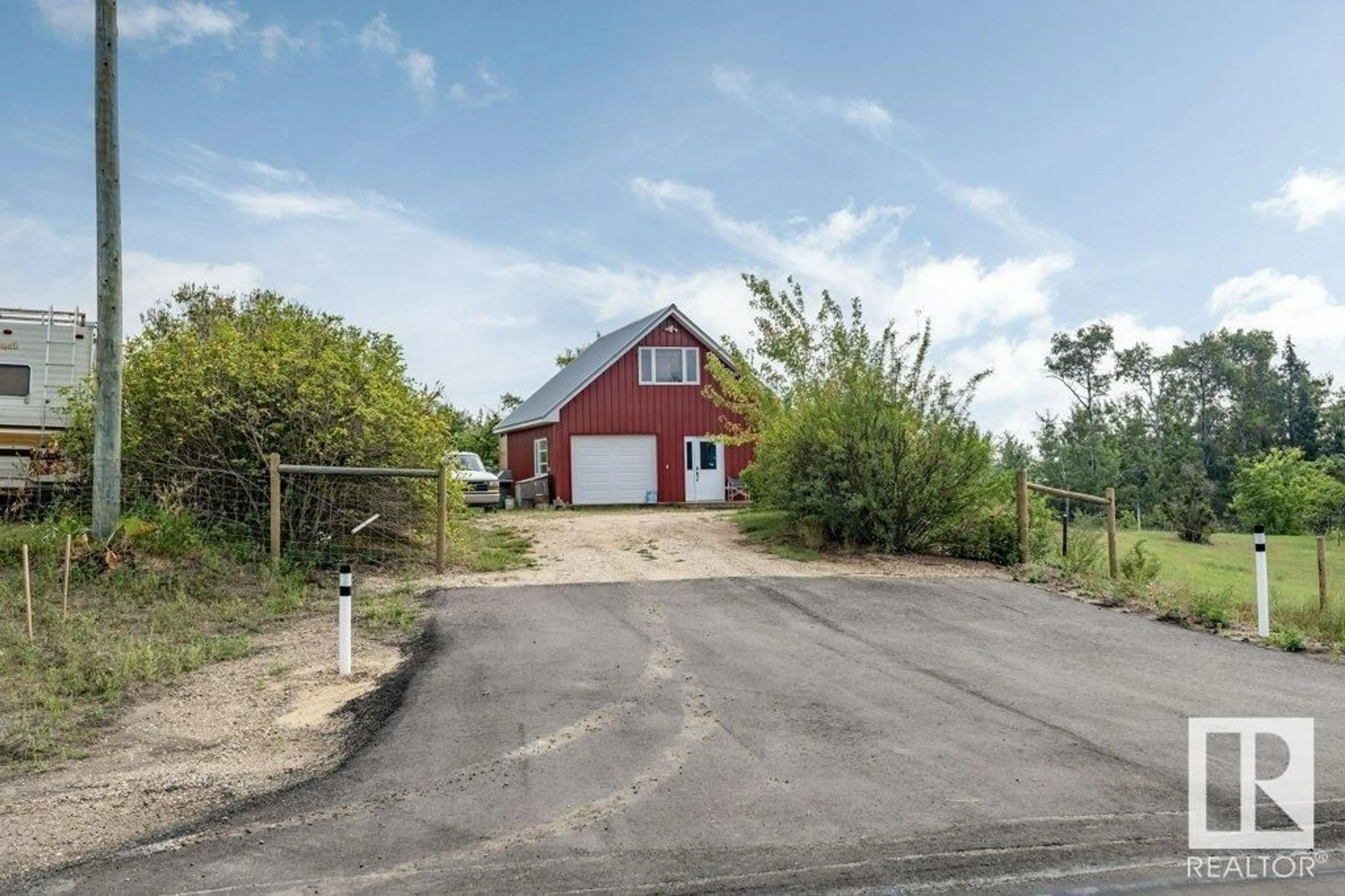 A pic from outside/outdoor area/front of a property/back of a property/a pic from drone, street for 57023 RR 220, Rural Sturgeon County Alberta T0A2W0